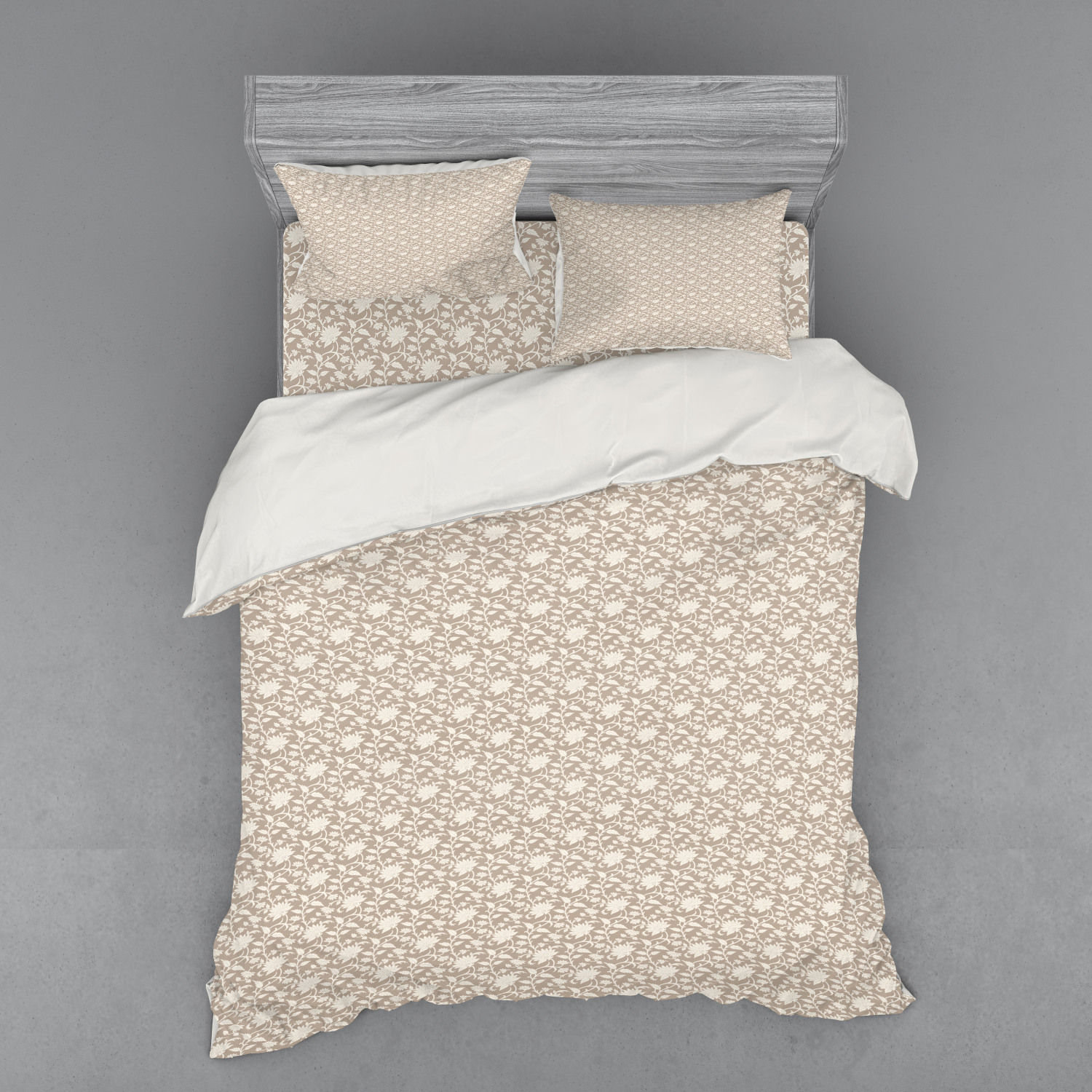 Ambesonne Leaves Bedding Set Duvet Cover Sham Fitted Sheet in 3 Sizes - Picture 39 of 244
