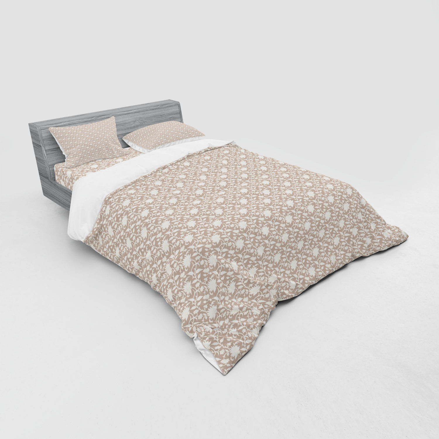Ambesonne Leaves Bedding Set Duvet Cover Sham Fitted Sheet in 3 Sizes - Picture 40 of 244