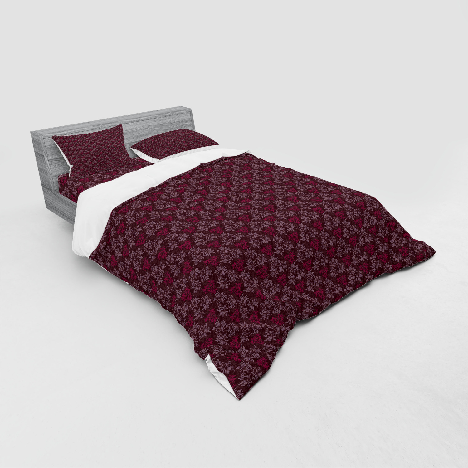Ambesonne Leaves Bedding Set Duvet Cover Sham Fitted Sheet in 3 Sizes - Picture 180 of 244
