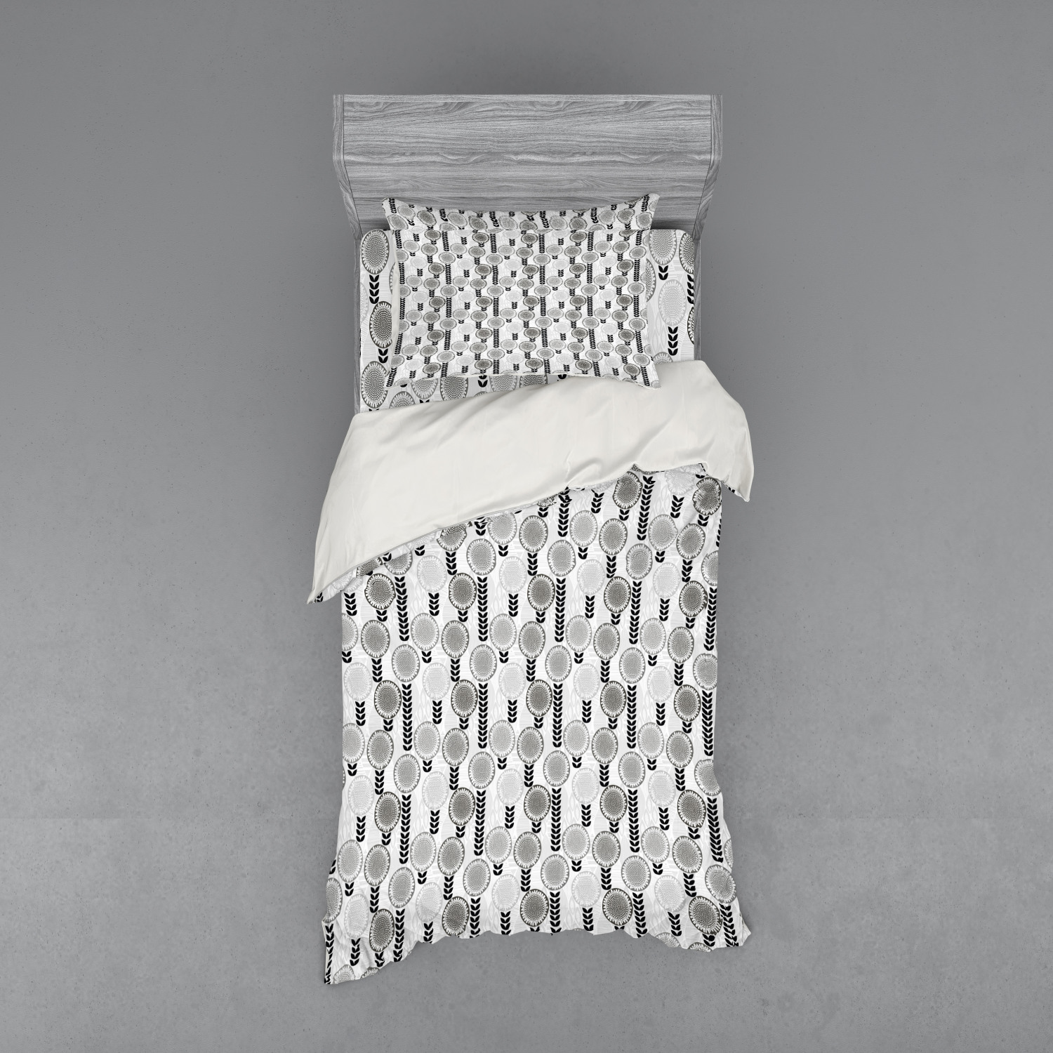 Ambesonne Leaves Bedding Set Duvet Cover Sham Fitted Sheet in 3 Sizes - Picture 13 of 244
