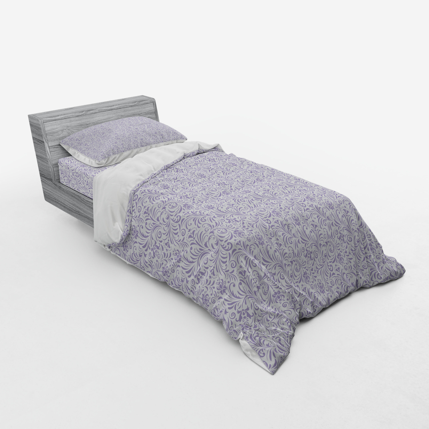 Ambesonne Leaves Bedding Set Duvet Cover Sham Fitted Sheet in 3 Sizes - Picture 10 of 244