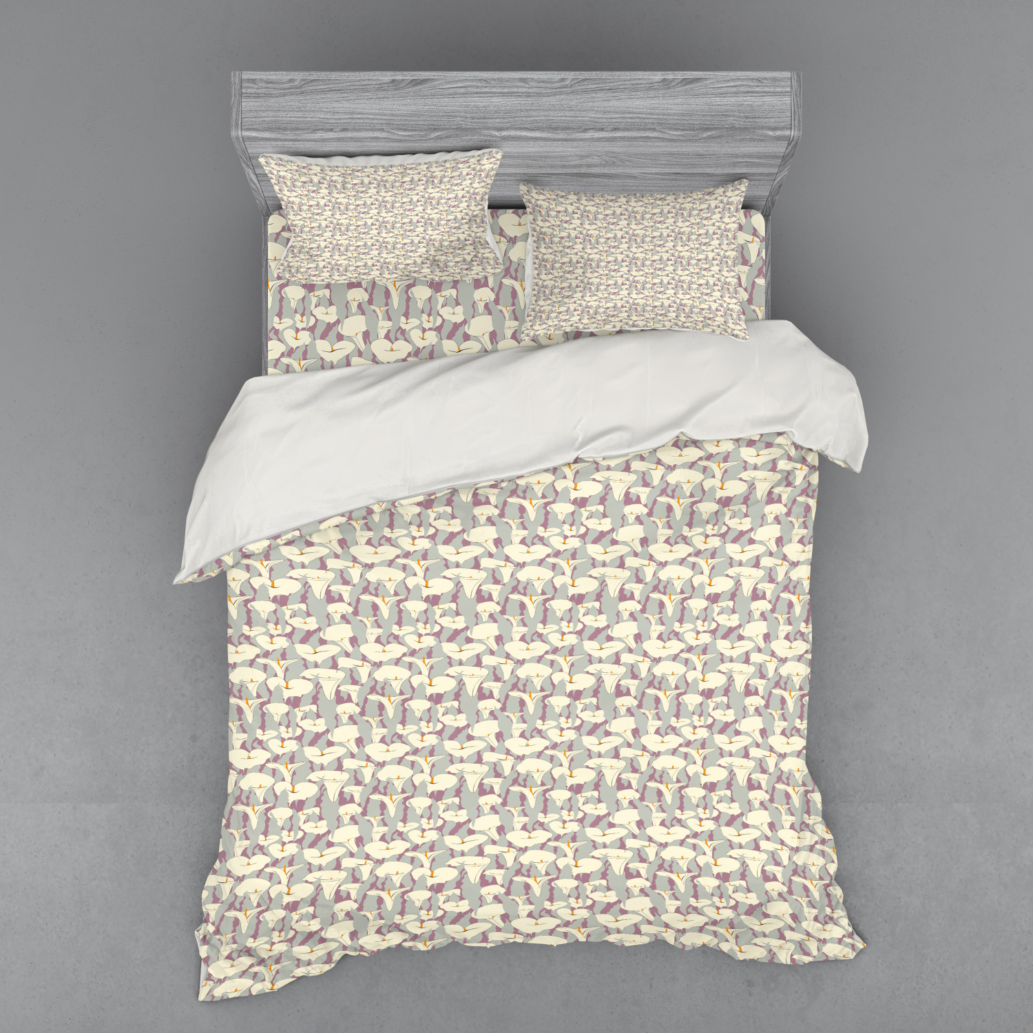 Ambesonne Leaves Bedding Set Duvet Cover Sham Fitted Sheet ...