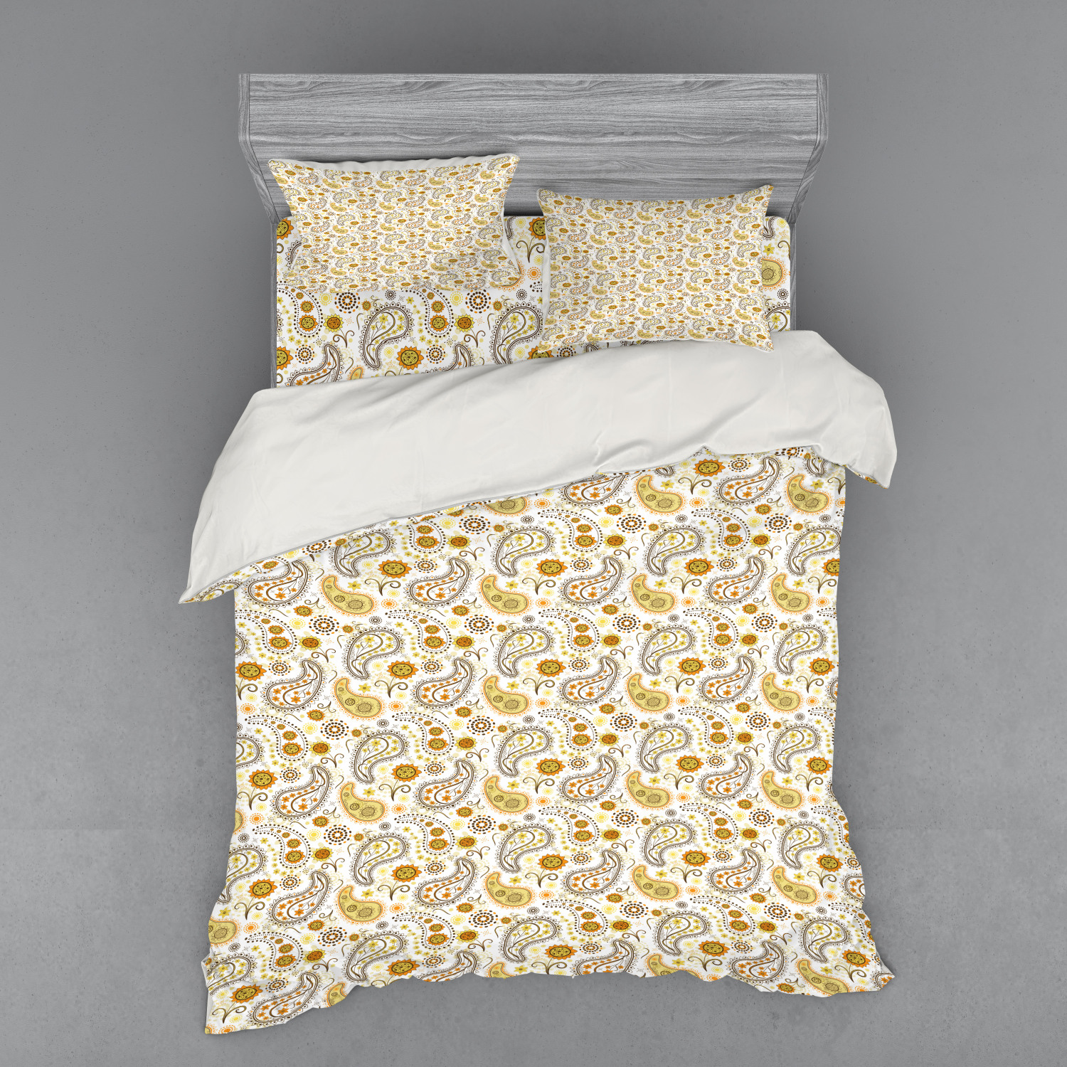 Ambesonne Leaves Bedding Set Duvet Cover Sham Fitted Sheet in 3 Sizes - Picture 79 of 244
