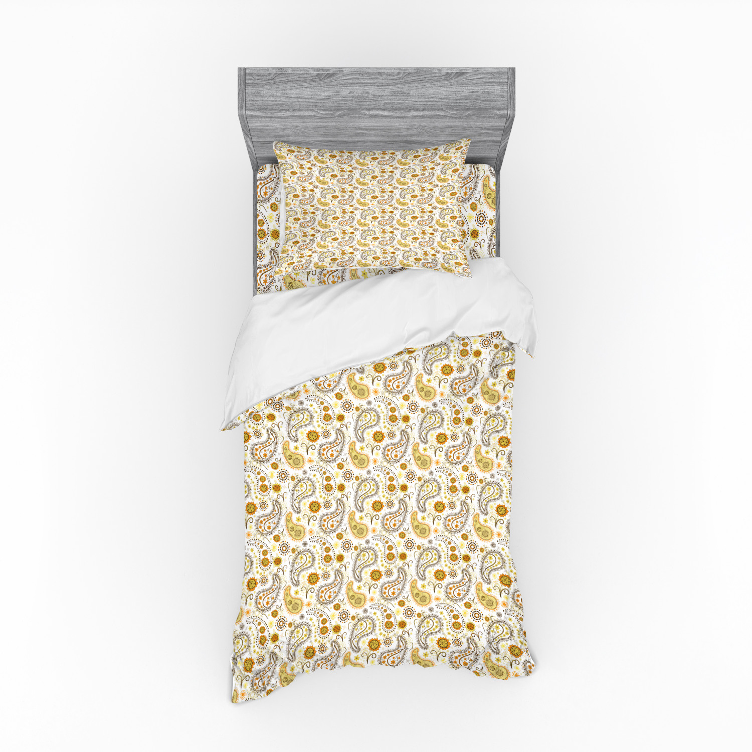 Ambesonne Leaves Bedding Set Duvet Cover Sham Fitted Sheet in 3 Sizes - Picture 77 of 244