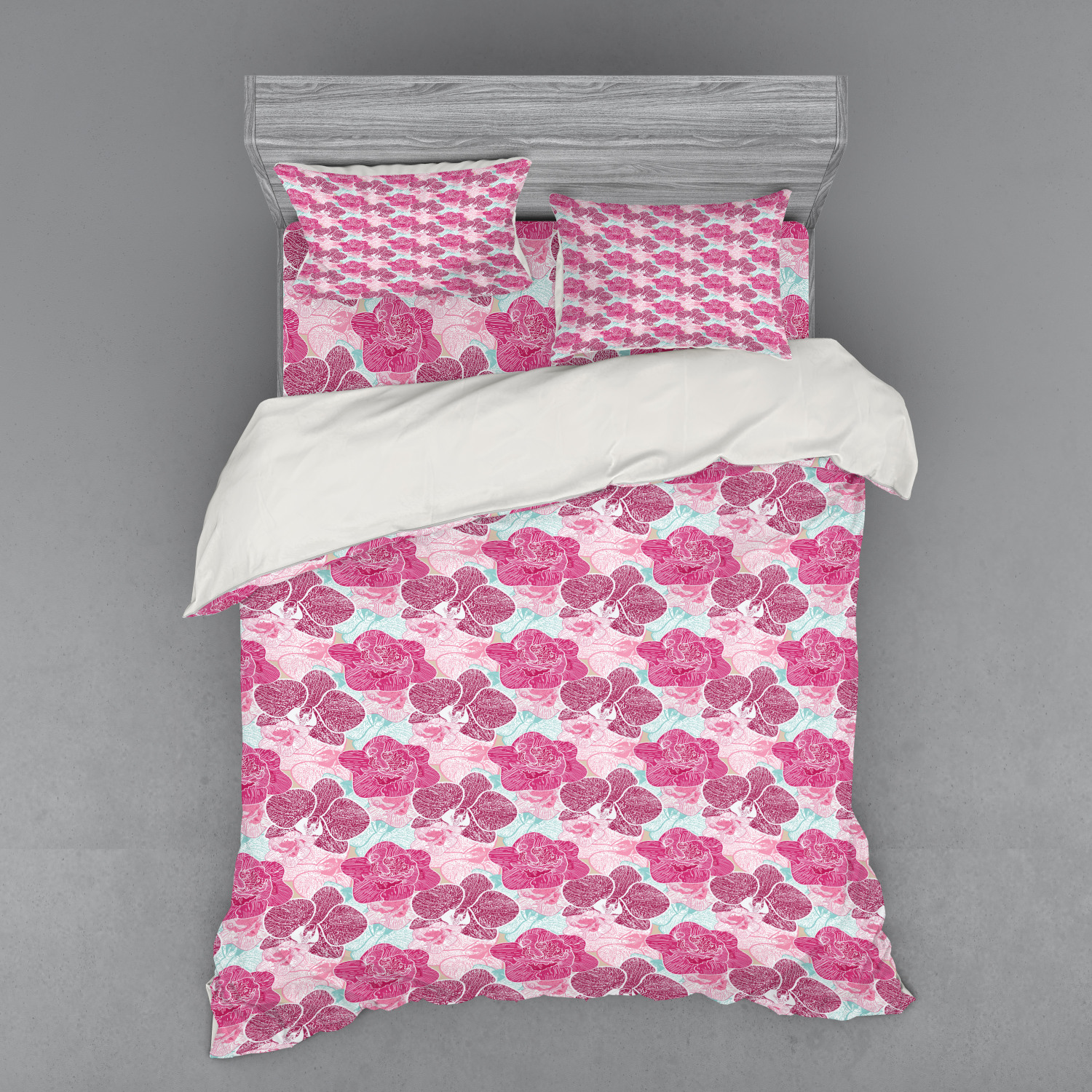 Ambesonne Leaves Bedding Set Duvet Cover Sham Fitted Sheet in 3 Sizes - Picture 159 of 244