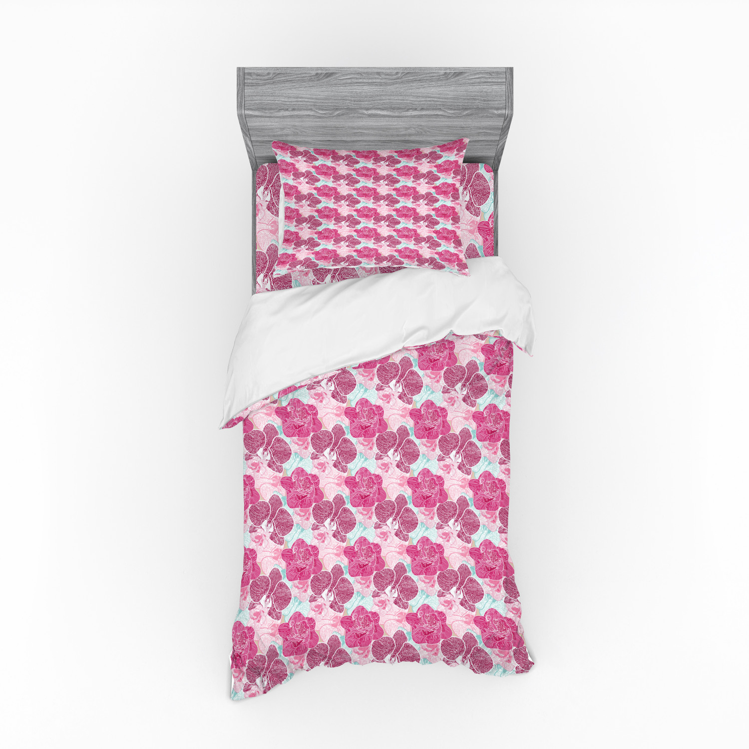 Ambesonne Leaves Bedding Set Duvet Cover Sham Fitted Sheet in 3 Sizes - Picture 157 of 244