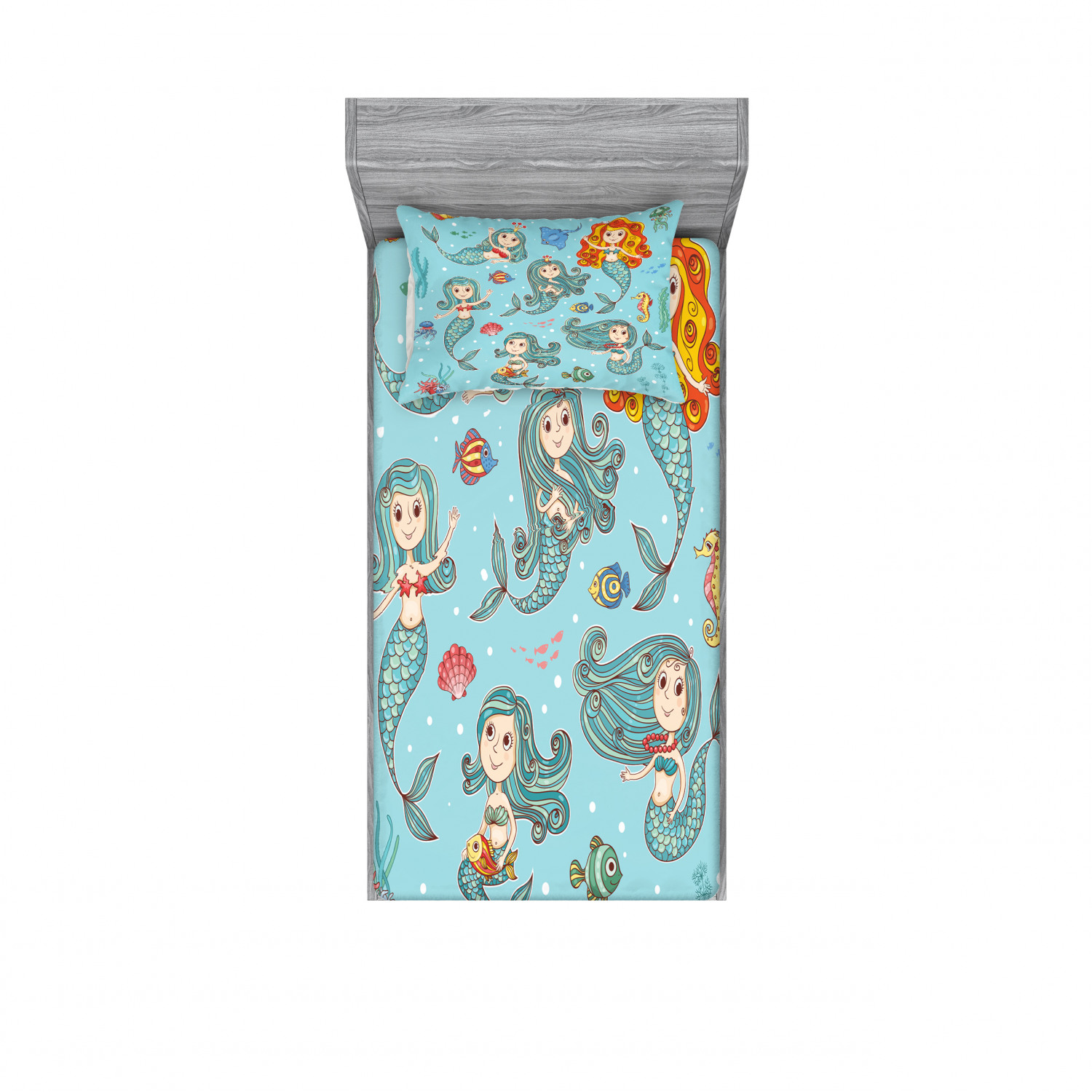 Ambesonne Kids Fitted Sheet Pillow Sham Set Bedding Decor in 4 Sizes - Picture 157 of 244