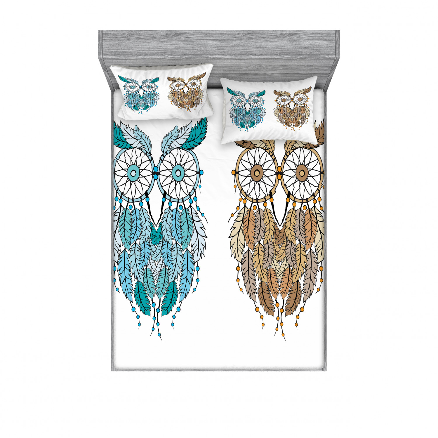 Ambesonne Tribal Fitted Sheet Pillow Sham Set Bedding Decor in 4 Sizes - Picture 79 of 240