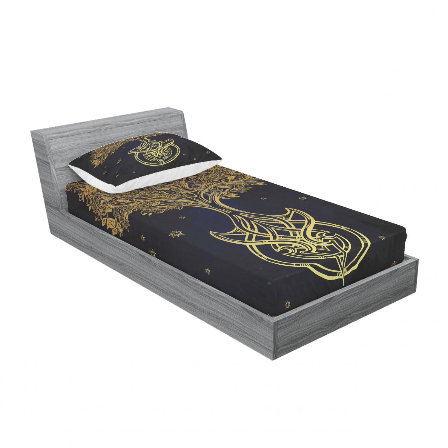 Ambesonne Tribal Fitted Sheet Pillow Sham Set Bedding Decor in 4 Sizes - Picture 158 of 240