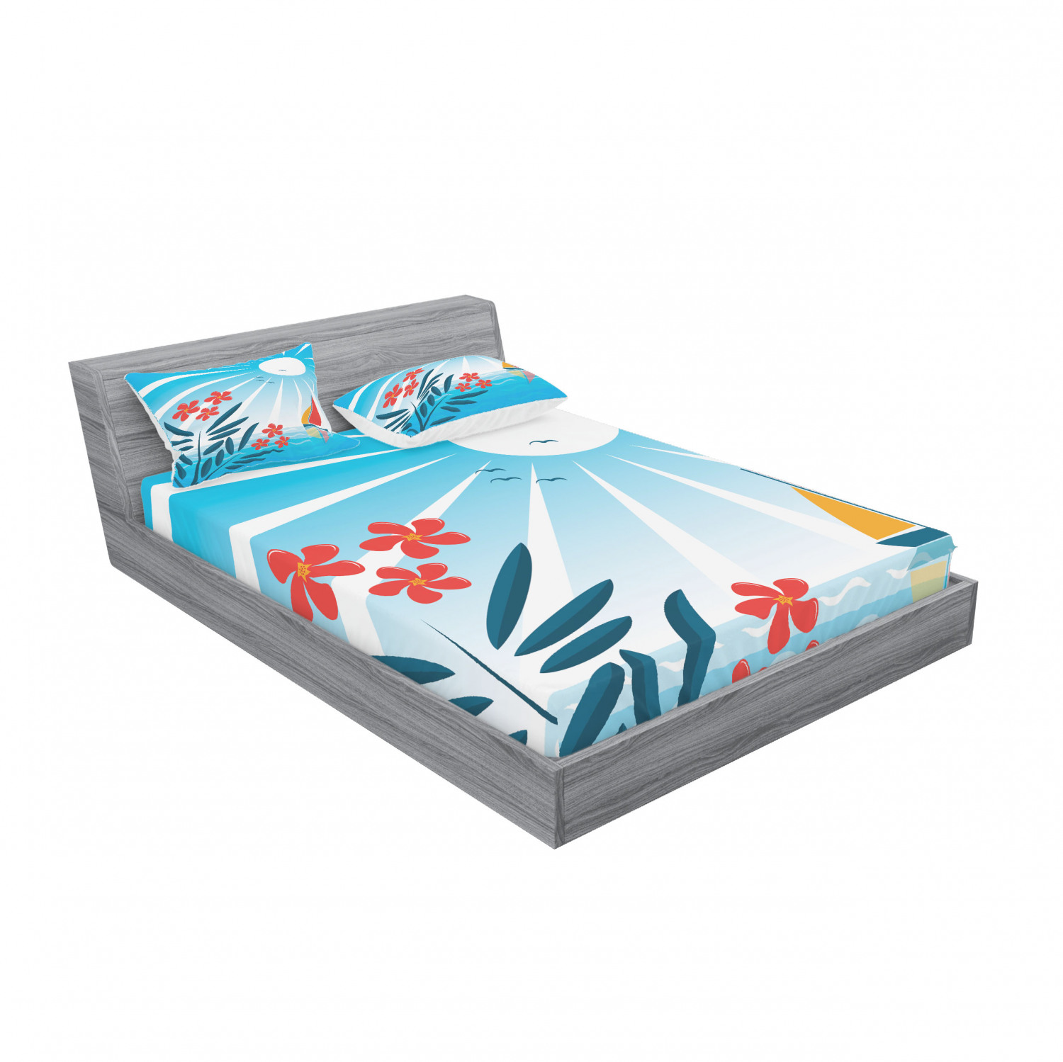 Ambesonne Kids Fitted Sheet Pillow Sham Set Bedding Decor in 4 Sizes - Picture 176 of 244