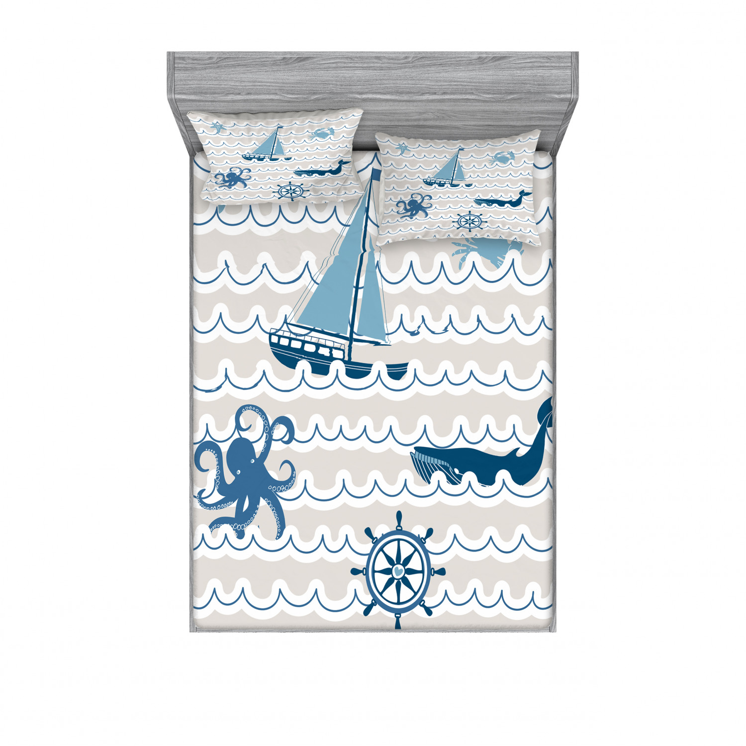 Ambesonne Kids Fitted Sheet Pillow Sham Set Bedding Decor in 4 Sizes - Picture 67 of 244