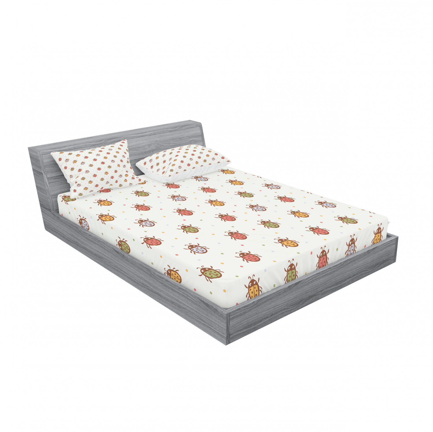 Ambesonne Kids Fitted Sheet Pillow Sham Set Bedding Decor in 4 Sizes - Picture 184 of 244
