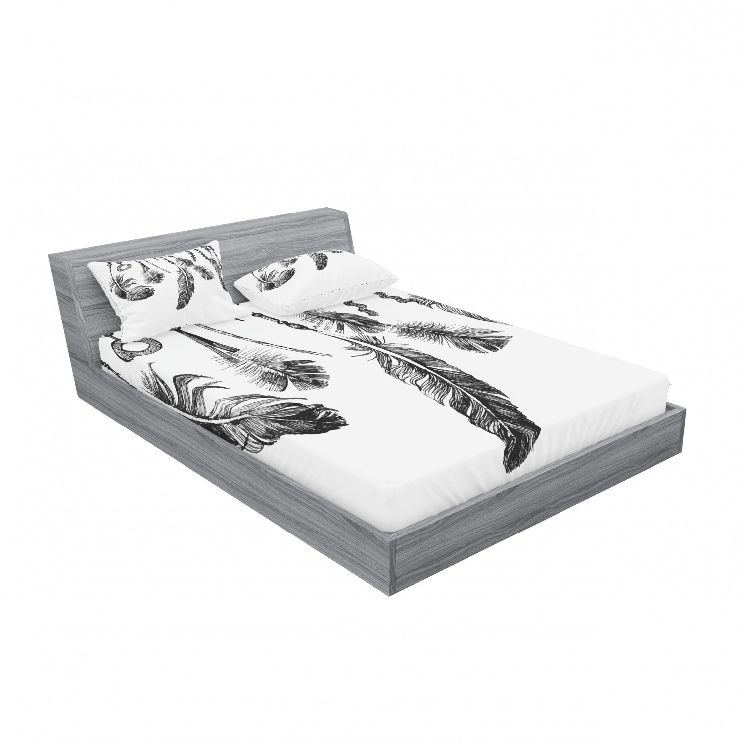 Ambesonne Tribal Fitted Sheet Pillow Sham Set Bedding Decor in 4 Sizes - Picture 156 of 240