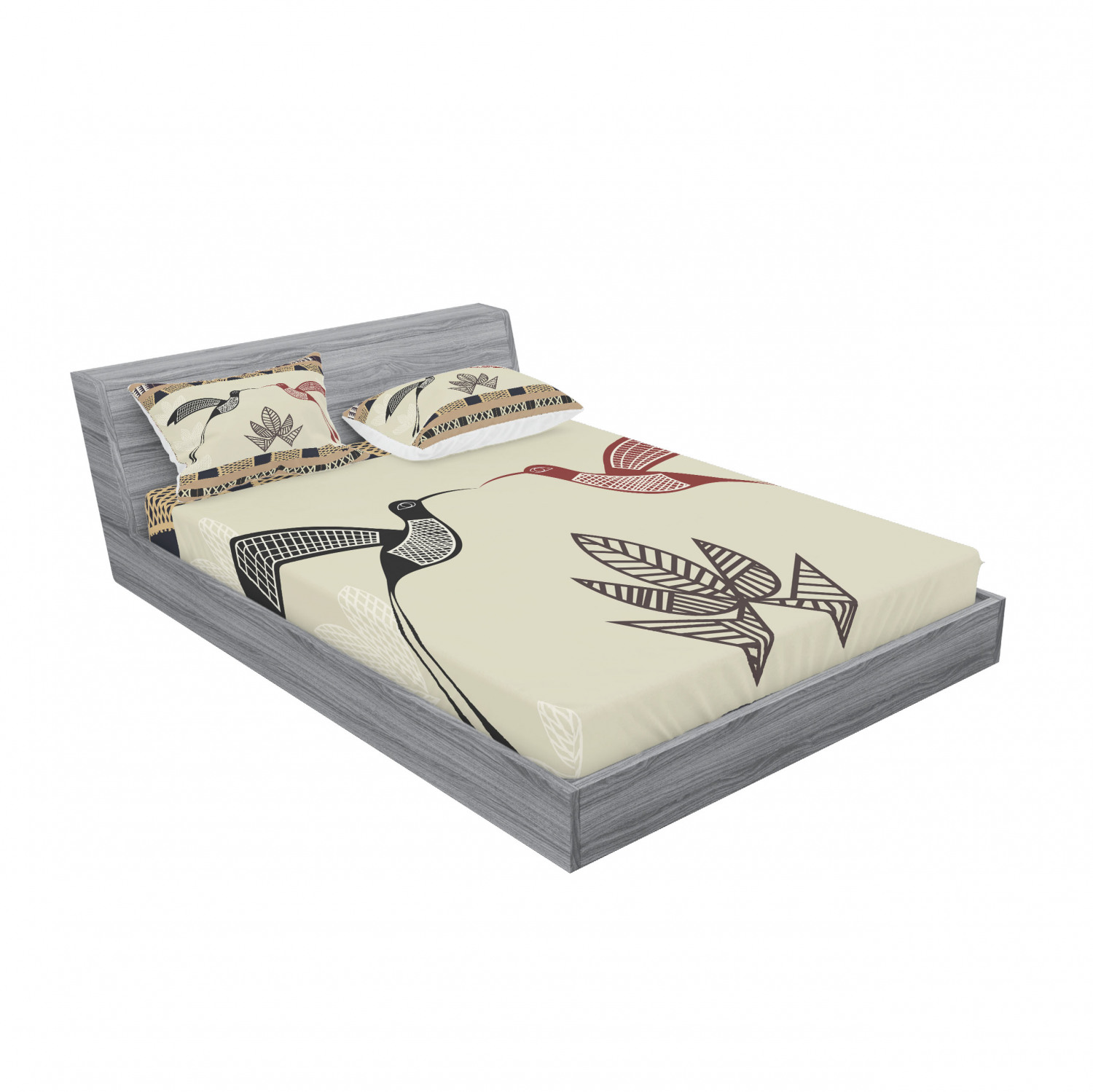 Ambesonne Tribal Fitted Sheet Pillow Sham Set Bedding Decor in 4 Sizes - Picture 36 of 240