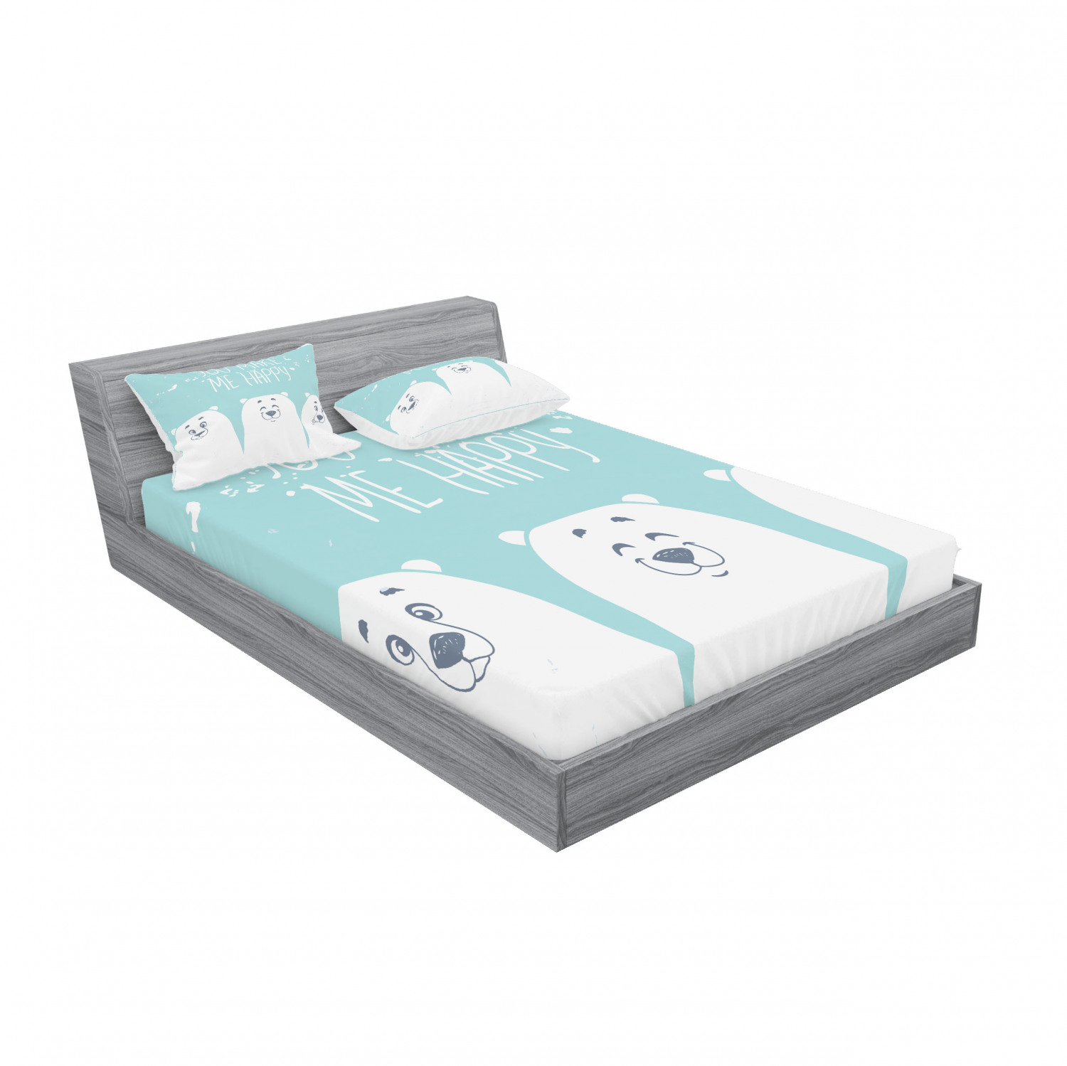 Ambesonne Kids Fitted Sheet Pillow Sham Set Bedding Decor in 4 Sizes - Picture 244 of 244