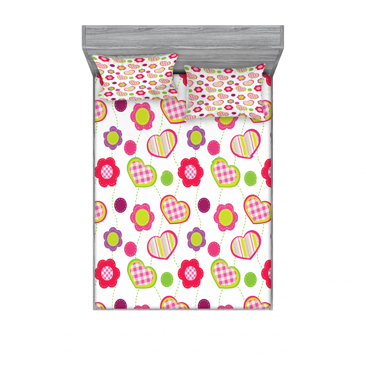Ambesonne Kids Fitted Sheet Pillow Sham Set Bedding Decor in 4 Sizes - Picture 107 of 244