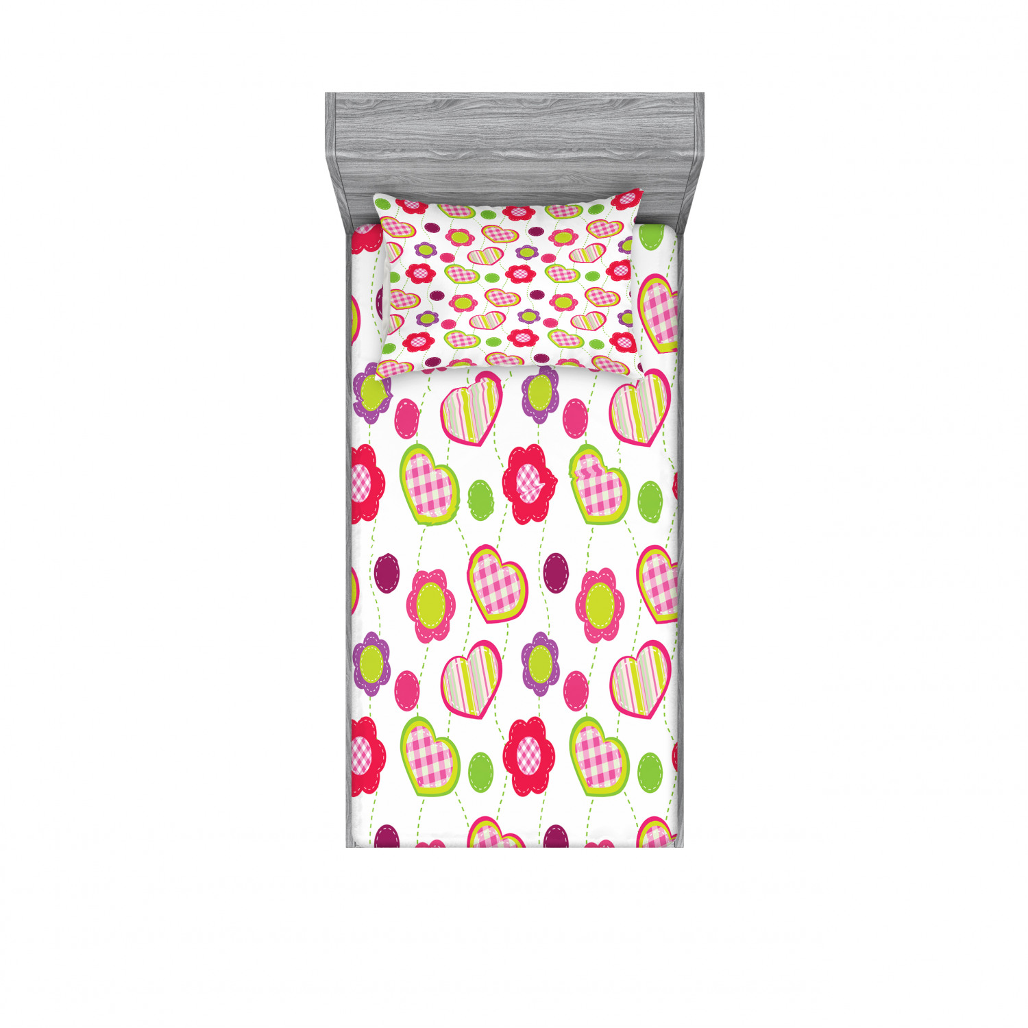 Ambesonne Kids Fitted Sheet Pillow Sham Set Bedding Decor in 4 Sizes - Picture 105 of 244