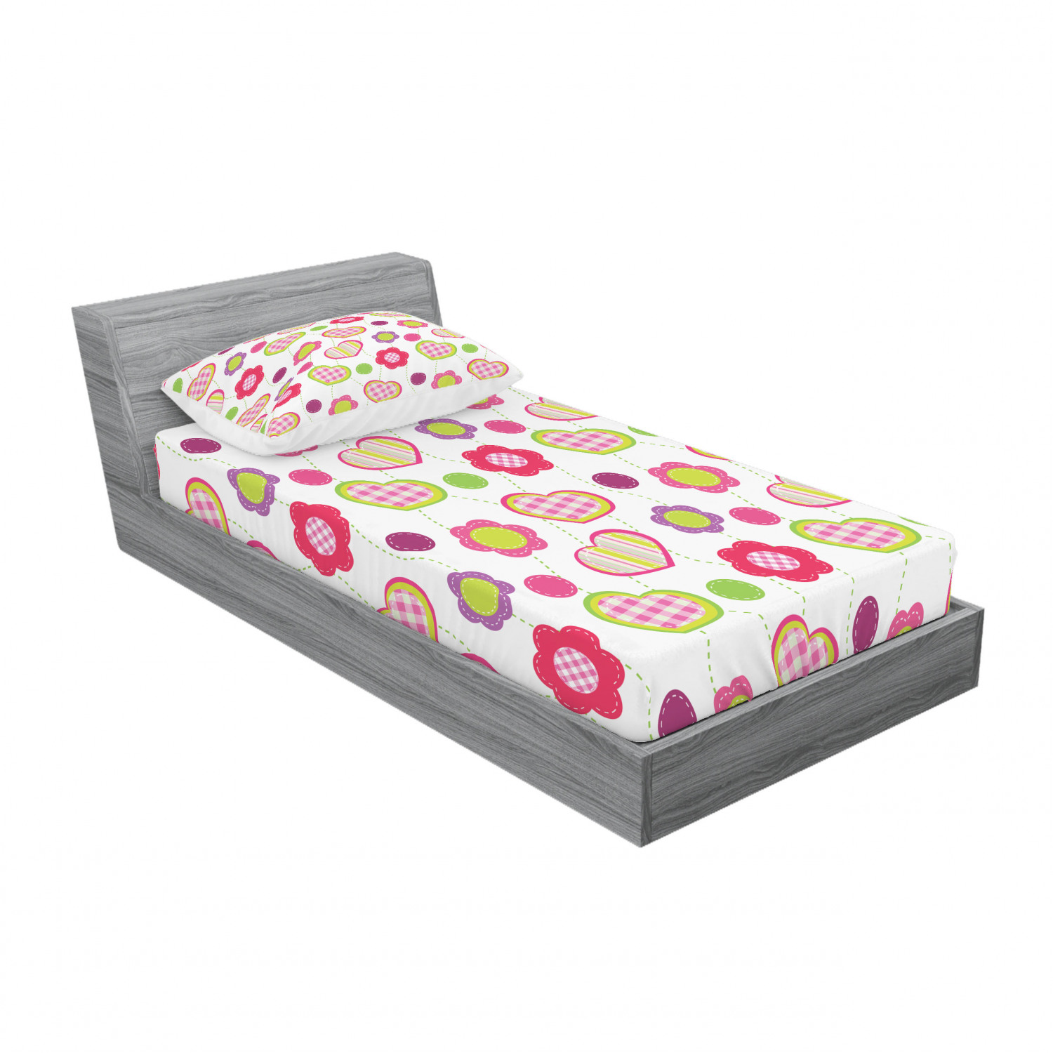 Ambesonne Kids Fitted Sheet Pillow Sham Set Bedding Decor in 4 Sizes - Picture 106 of 244