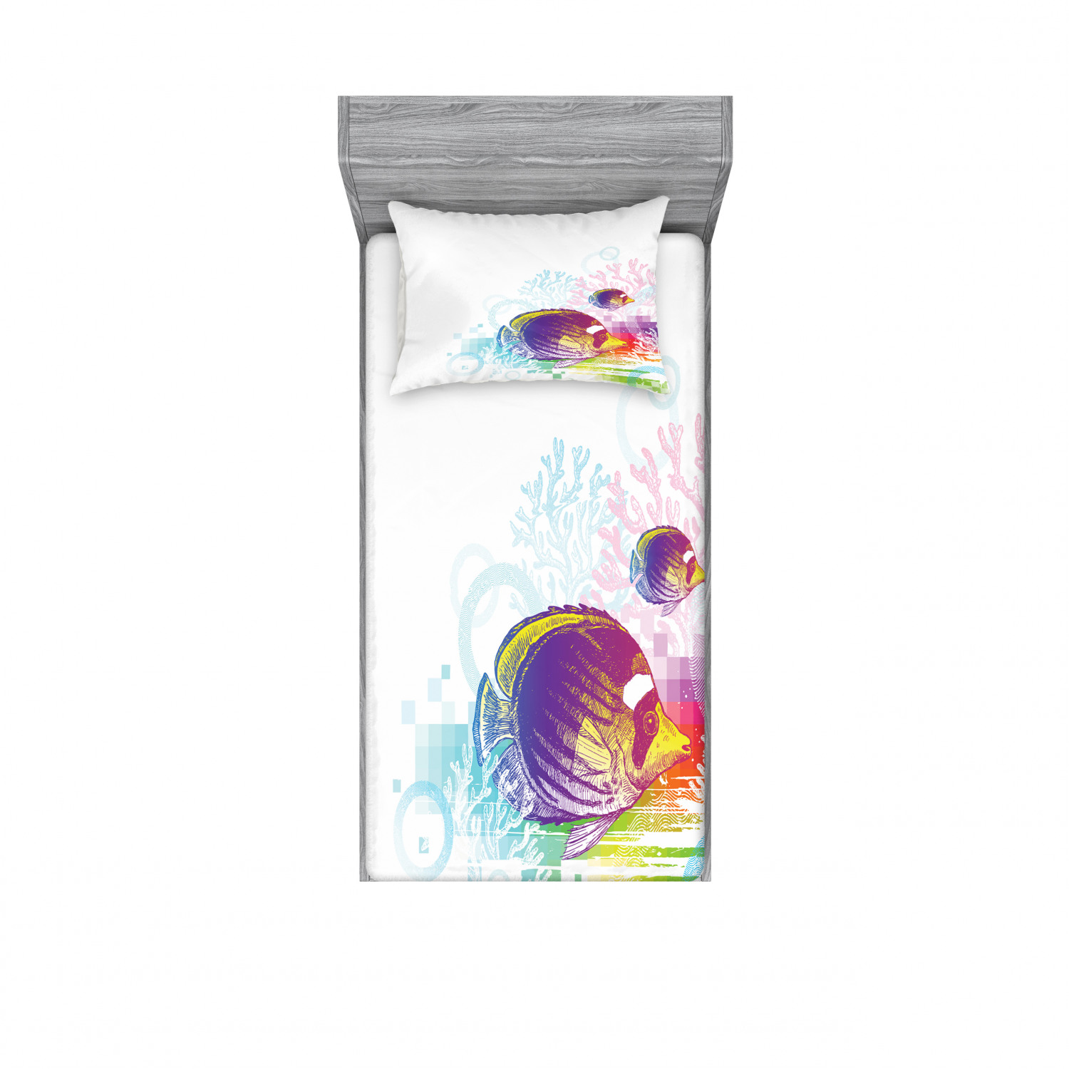 Ambesonne Kids Fitted Sheet Pillow Sham Set Bedding Decor in 4 Sizes - Picture 97 of 244