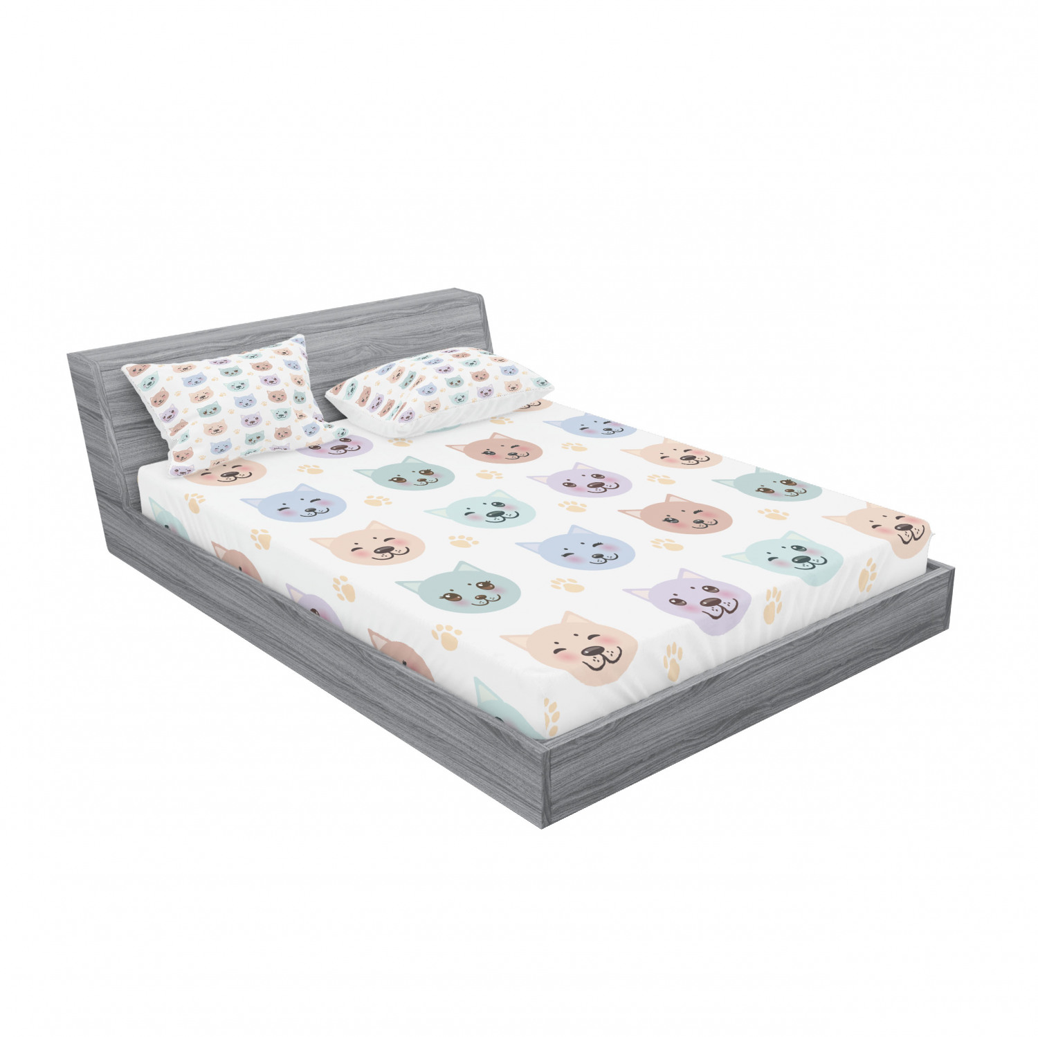 Ambesonne Kids Fitted Sheet Pillow Sham Set Bedding Decor in 4 Sizes - Picture 208 of 244