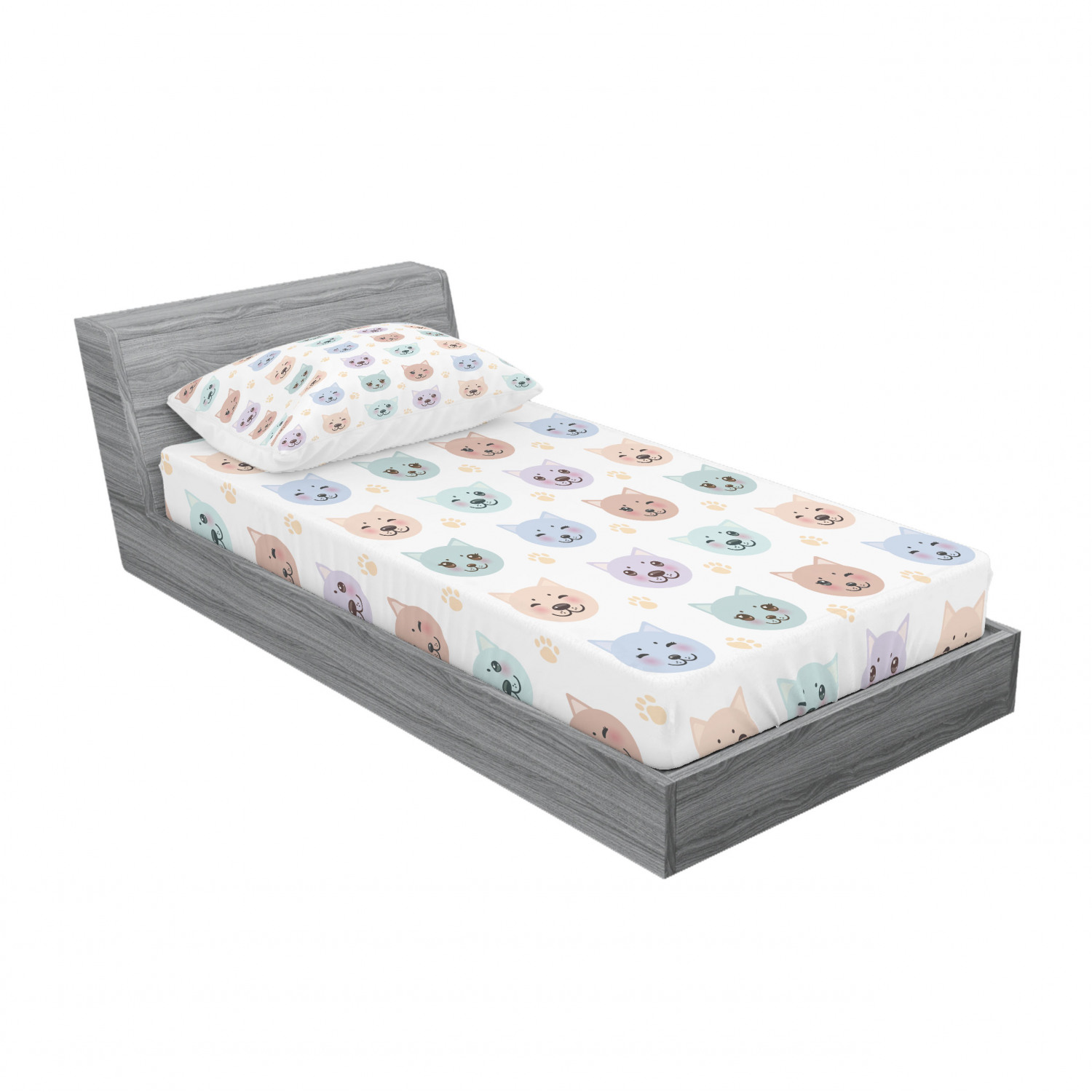 Ambesonne Kids Fitted Sheet Pillow Sham Set Bedding Decor in 4 Sizes - Picture 206 of 244