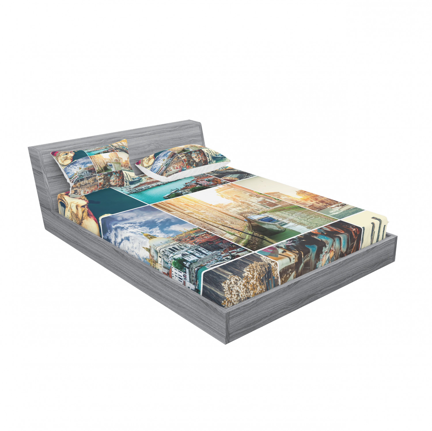 Ambesonne Nautical Theme Fitted Sheet Pillow Sham Set Bedding Decor in 4 Sizes - Picture 228 of 244