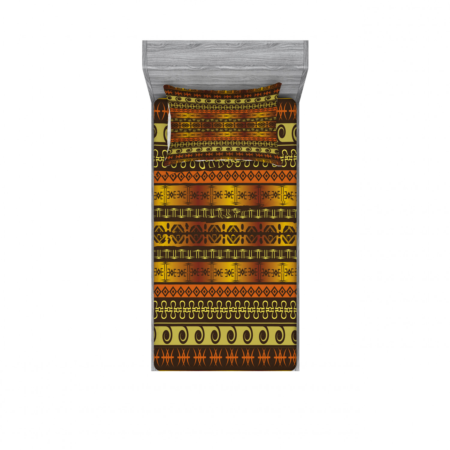 Ambesonne Tribal Fitted Sheet Pillow Sham Set Bedding Decor in 4 Sizes - Picture 93 of 240
