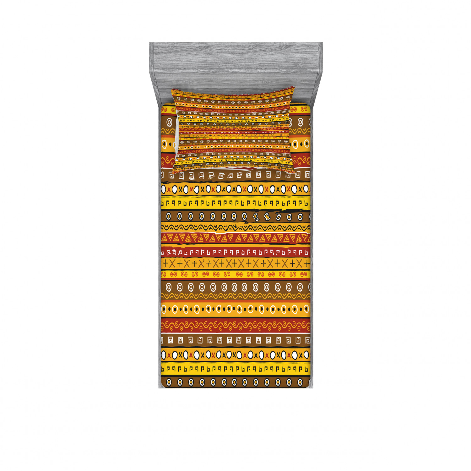 Ambesonne Tribal Fitted Sheet Pillow Sham Set Bedding Decor in 4 Sizes - Picture 113 of 240