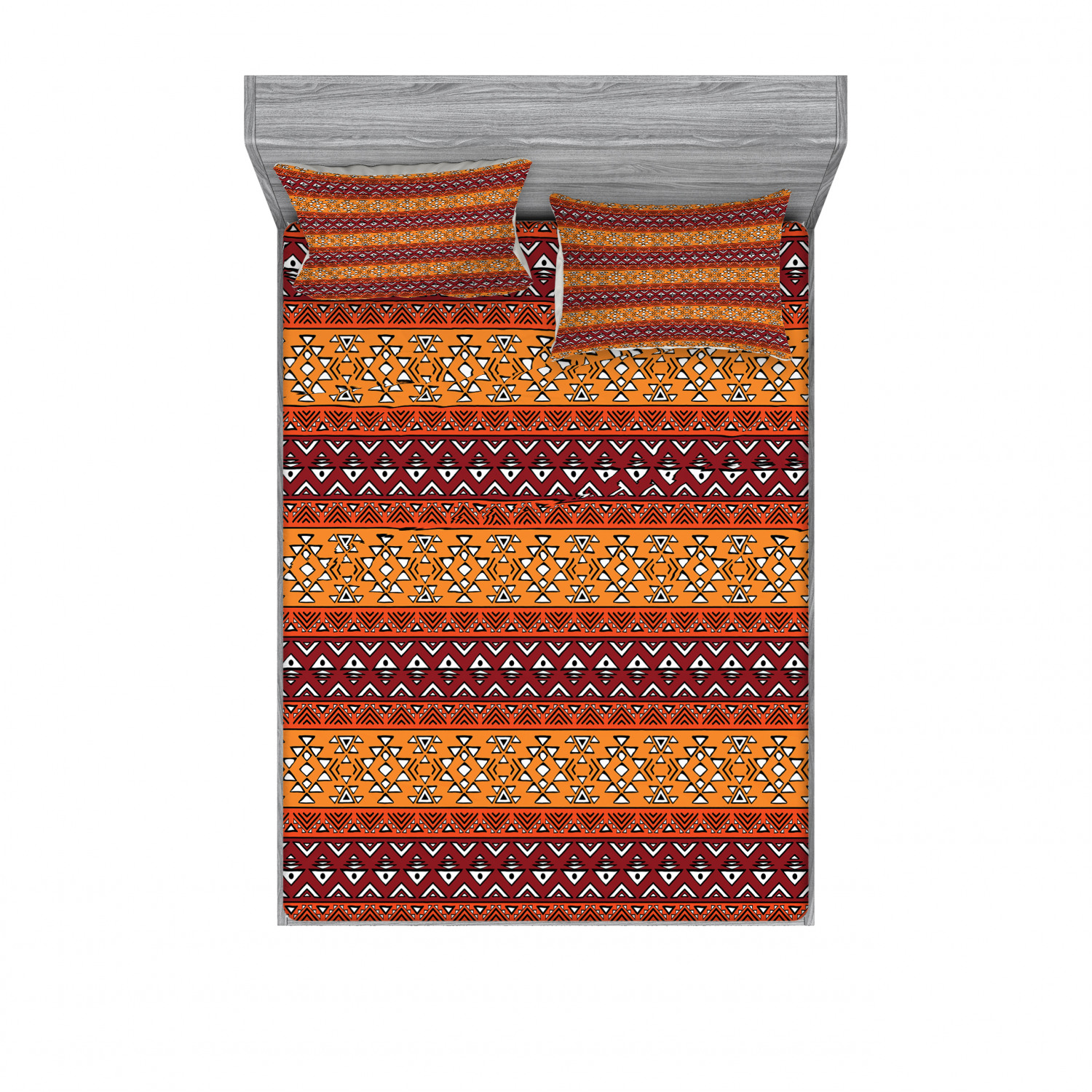 Ambesonne Tribal Fitted Sheet Pillow Sham Set Bedding Decor in 4 Sizes - Picture 195 of 240