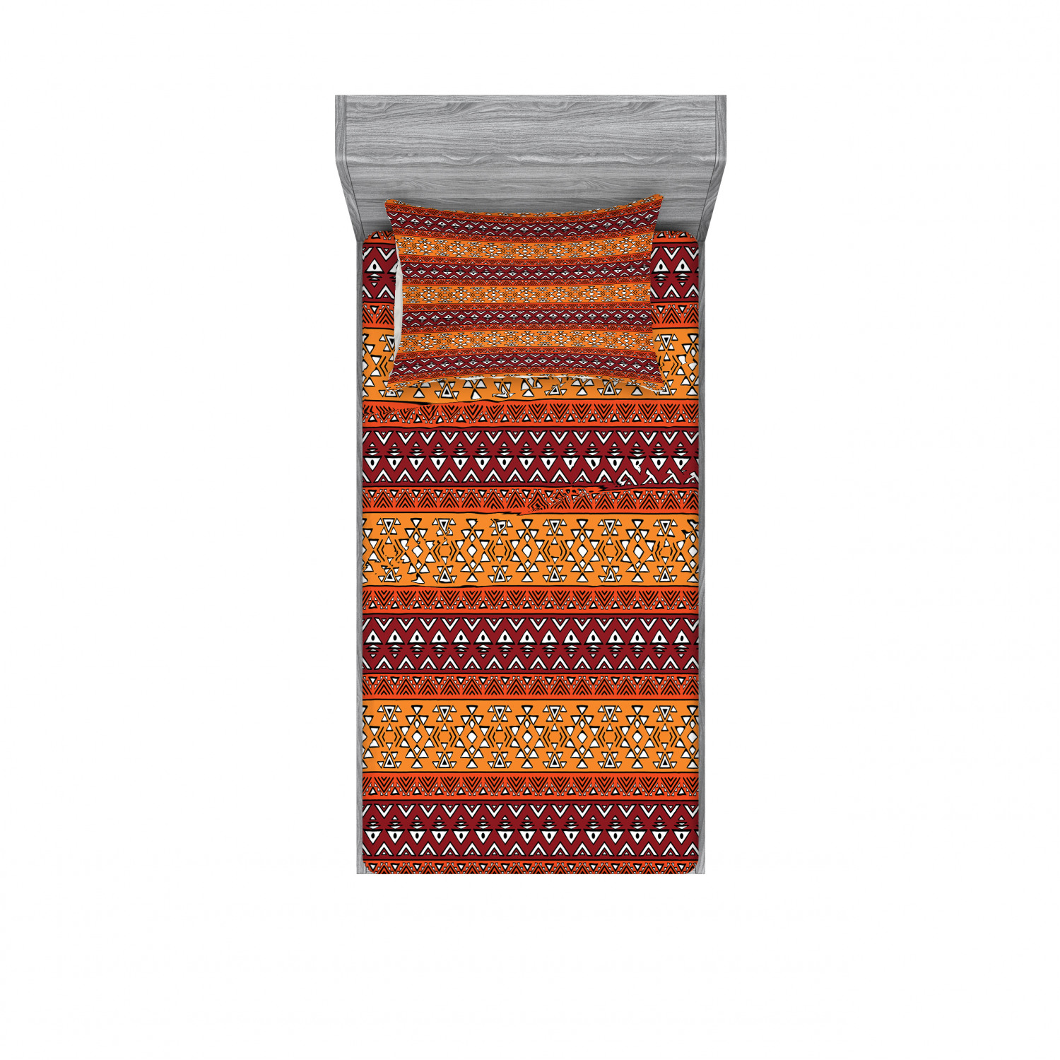 Ambesonne Tribal Fitted Sheet Pillow Sham Set Bedding Decor in 4 Sizes - Picture 193 of 240