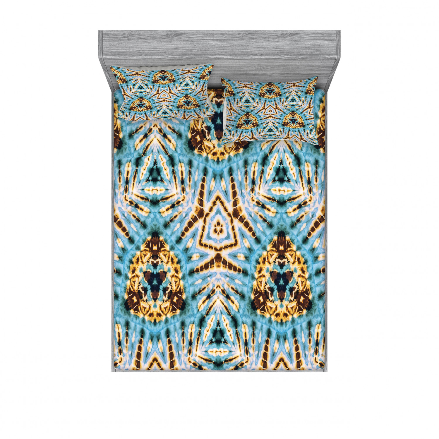 Ambesonne Tribal Fitted Sheet Pillow Sham Set Bedding Decor in 4 Sizes - Picture 19 of 240