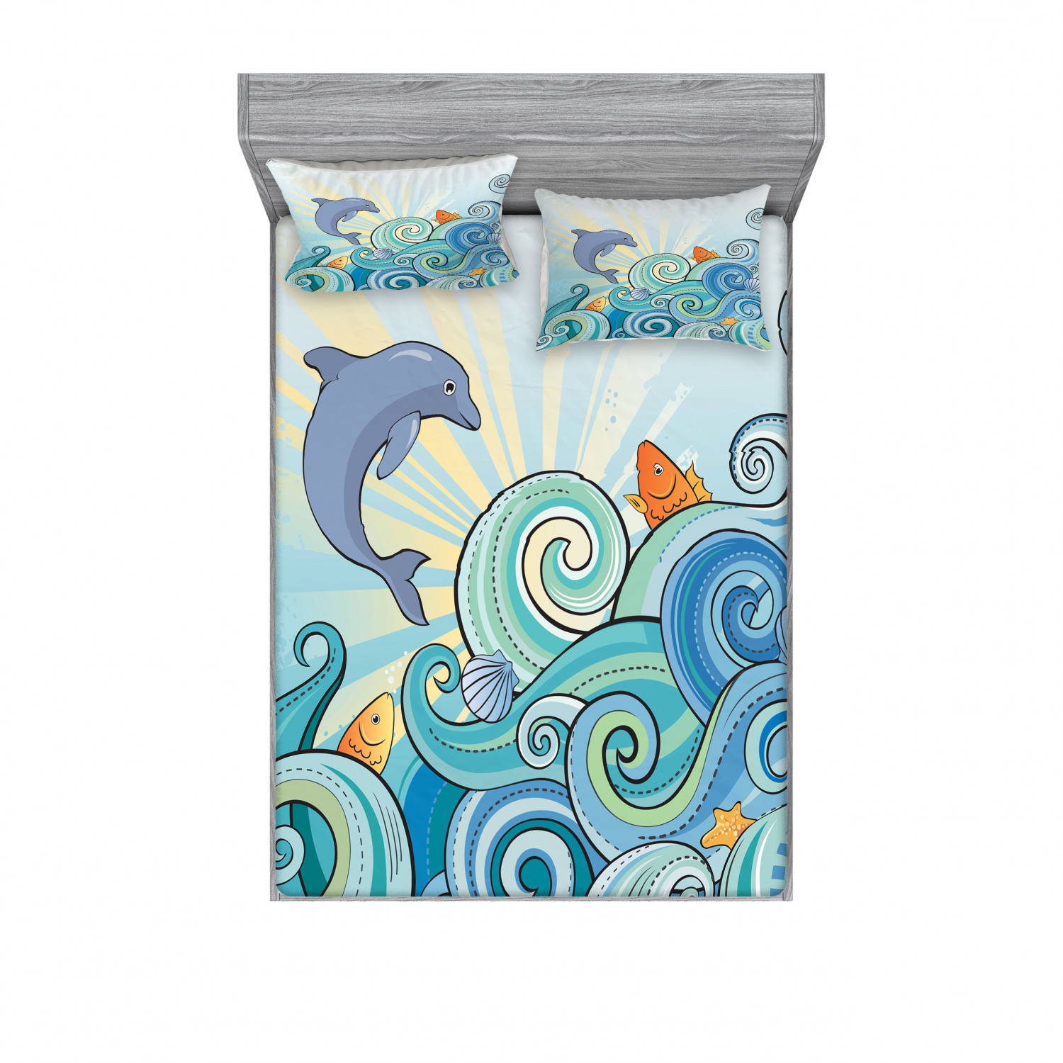 Ambesonne Kids Fitted Sheet Pillow Sham Set Bedding Decor in 4 Sizes - Picture 23 of 244