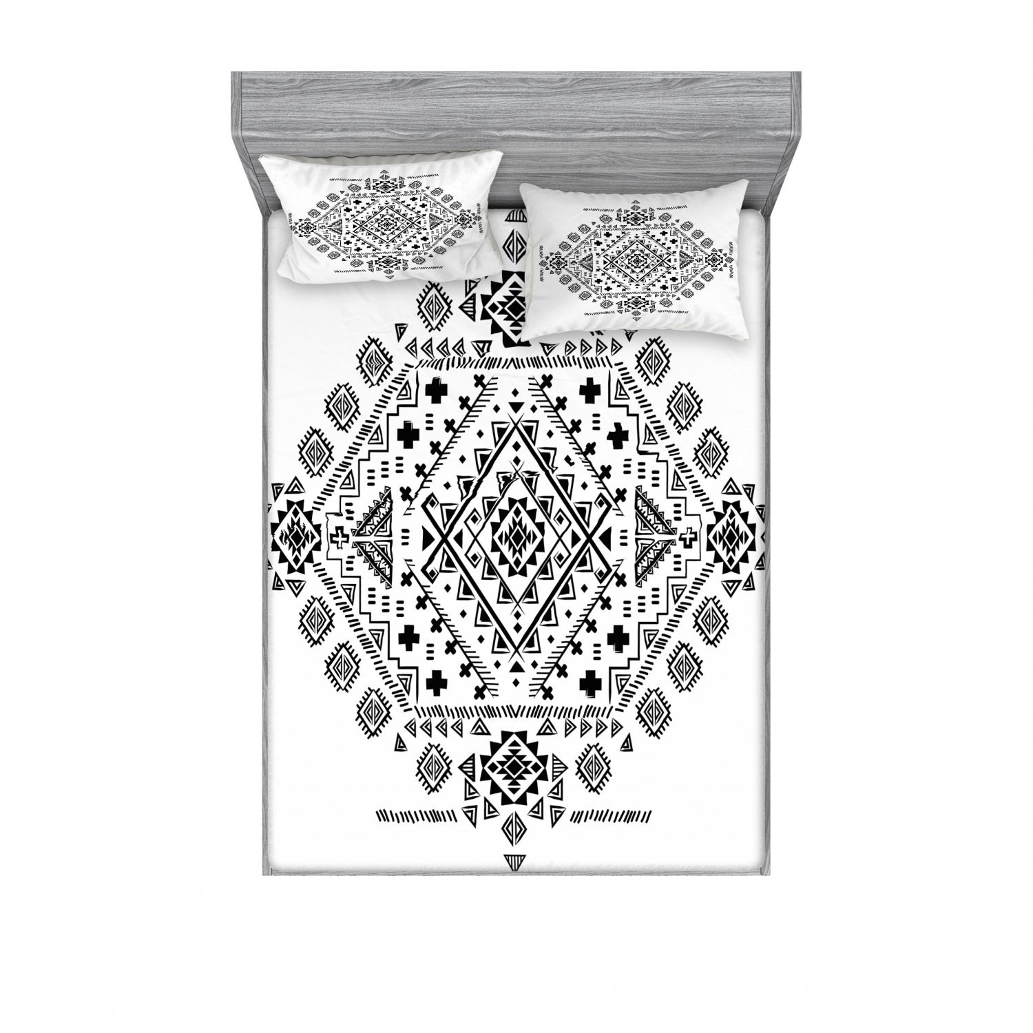 Ambesonne Tribal Fitted Sheet Pillow Sham Set Bedding Decor in 4 Sizes - Picture 127 of 240
