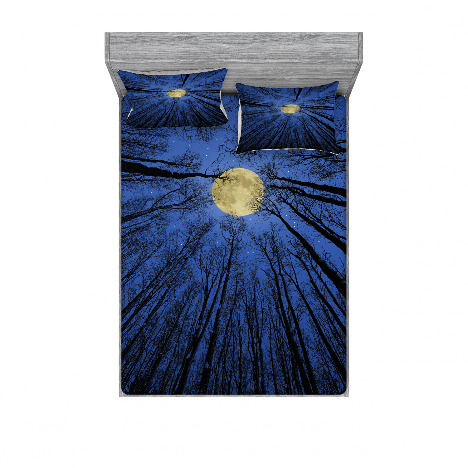 Ambesonne Landscape Floral Fitted Sheet Pillow Sham Set Bedding Decor in 4 Sizes - Picture 83 of 244