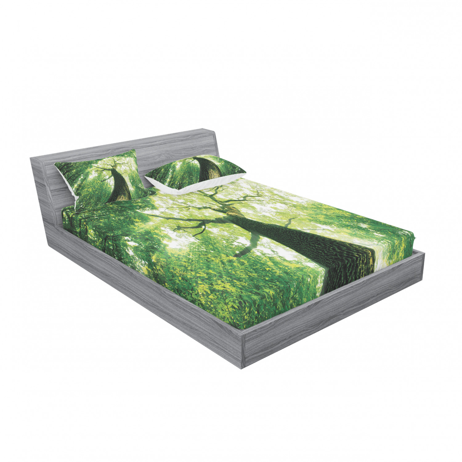 Ambesonne Landscape Floral Fitted Sheet Pillow Sham Set Bedding Decor in 4 Sizes - Picture 168 of 244