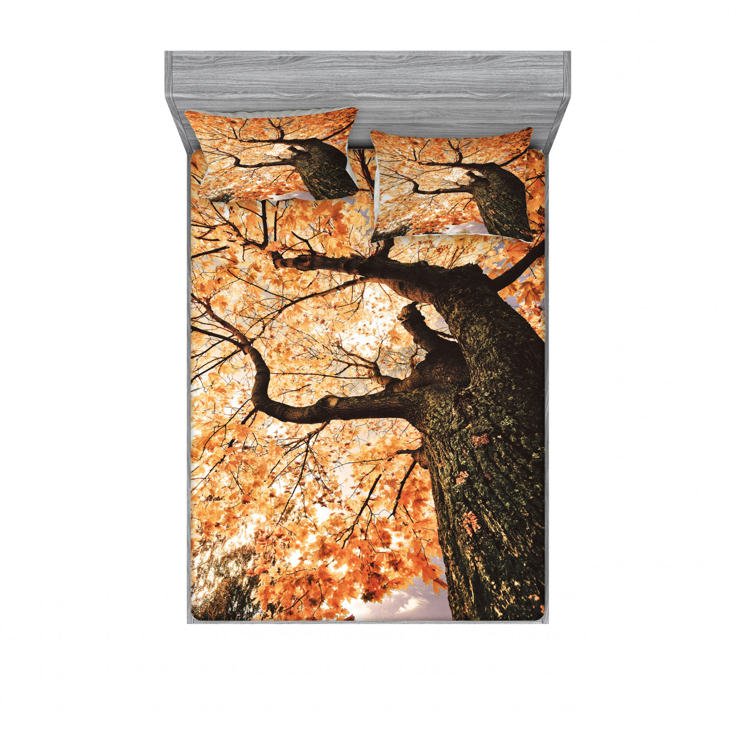 Ambesonne Landscape Floral Fitted Sheet Pillow Sham Set Bedding Decor in 4 Sizes - Picture 139 of 244