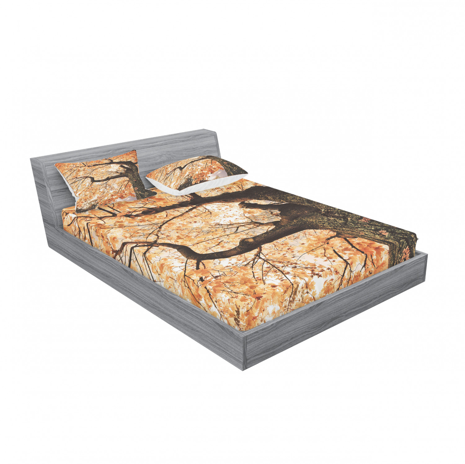 Ambesonne Landscape Floral Fitted Sheet Pillow Sham Set Bedding Decor in 4 Sizes - Picture 140 of 244