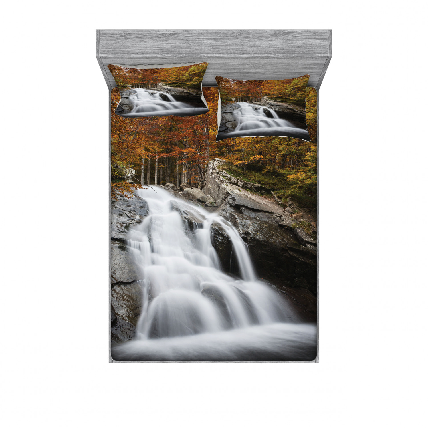 Ambesonne Landscape Floral Fitted Sheet Pillow Sham Set Bedding Decor in 4 Sizes - Picture 63 of 244