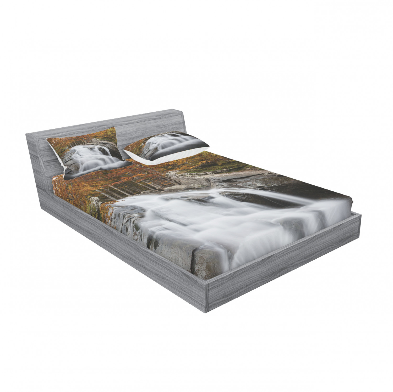 Ambesonne Landscape Floral Fitted Sheet Pillow Sham Set Bedding Decor in 4 Sizes - Picture 64 of 244