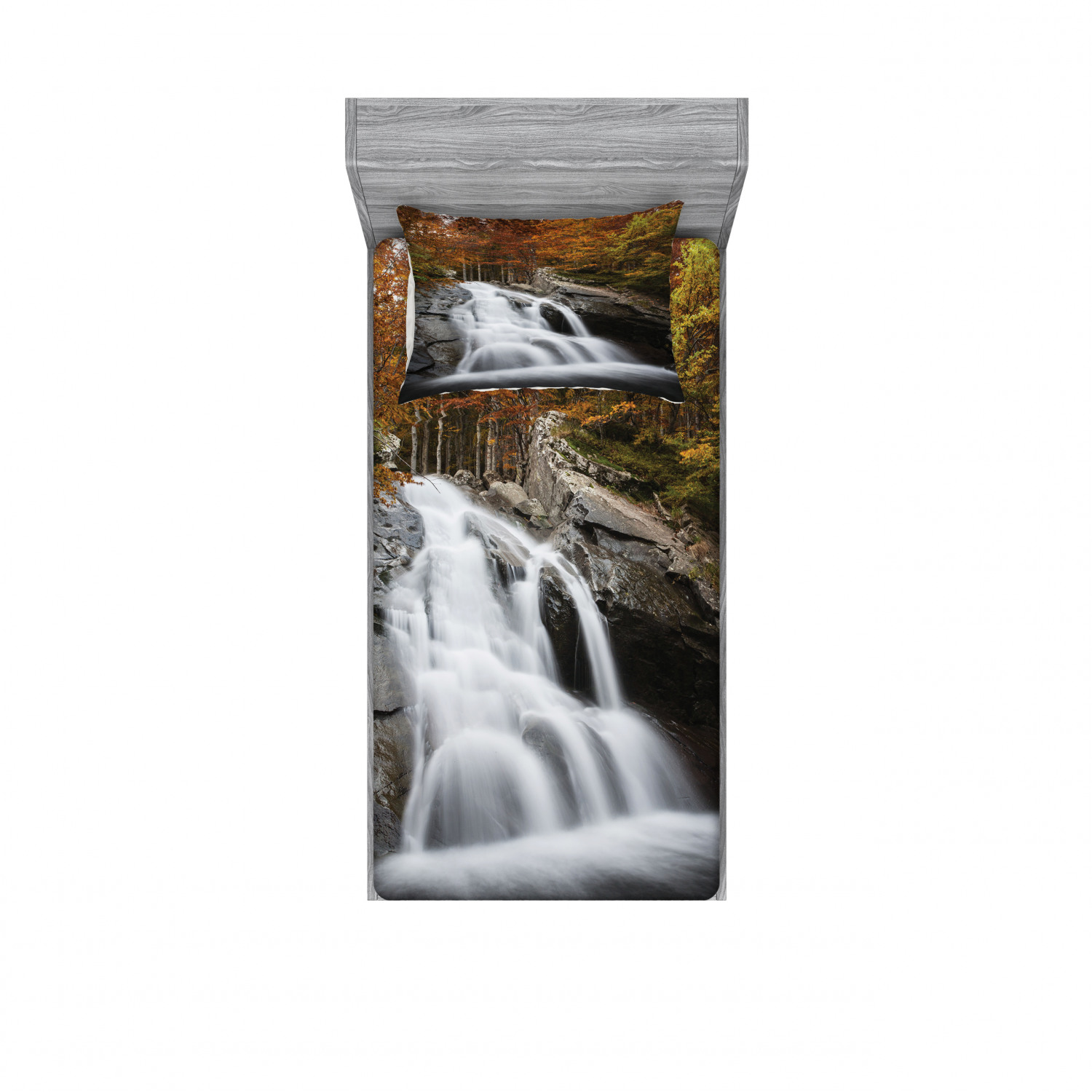 Ambesonne Landscape Floral Fitted Sheet Pillow Sham Set Bedding Decor in 4 Sizes - Picture 61 of 244