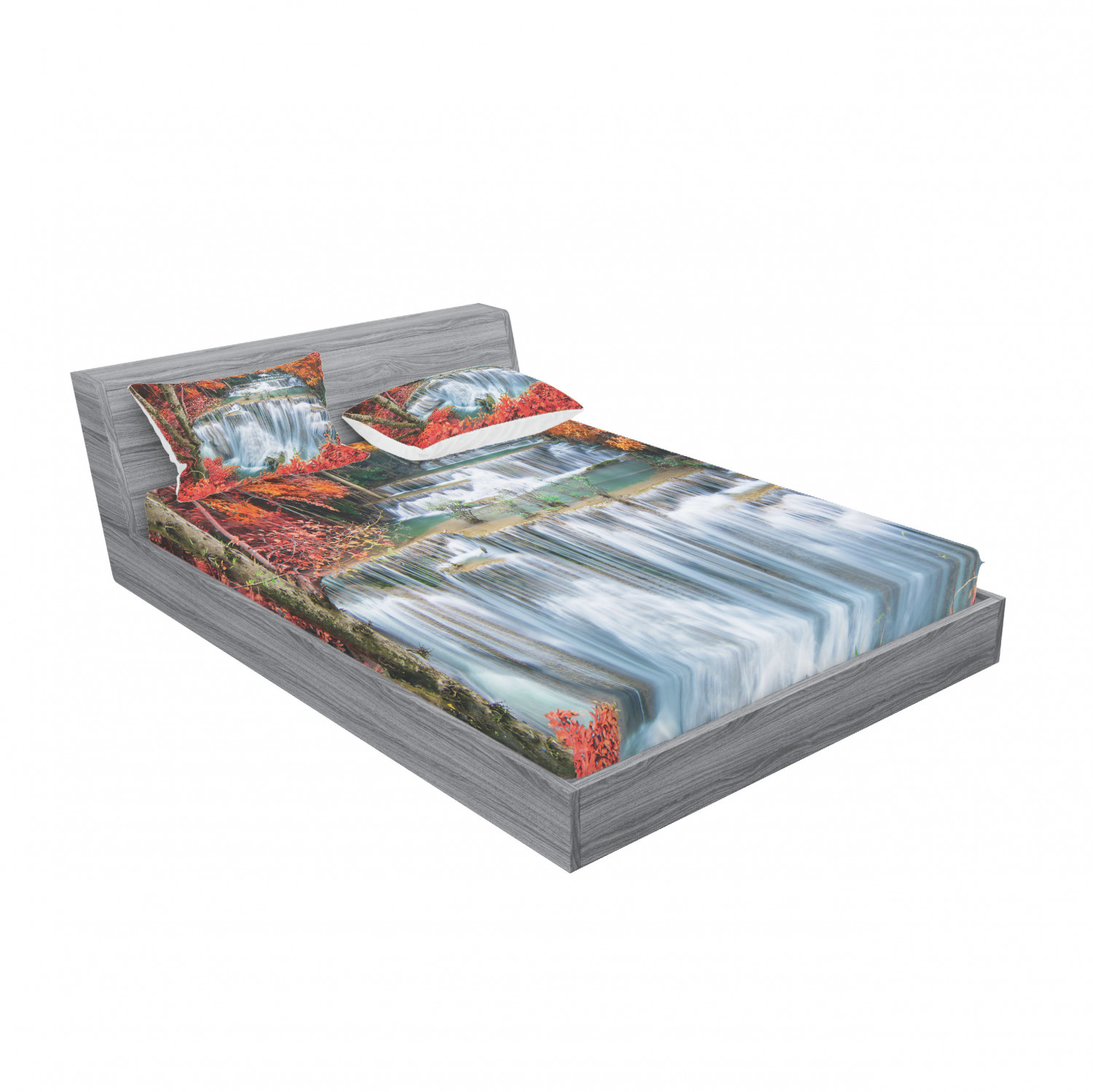 Ambesonne Landscape Floral Fitted Sheet Pillow Sham Set Bedding Decor in 4 Sizes - Picture 24 of 244