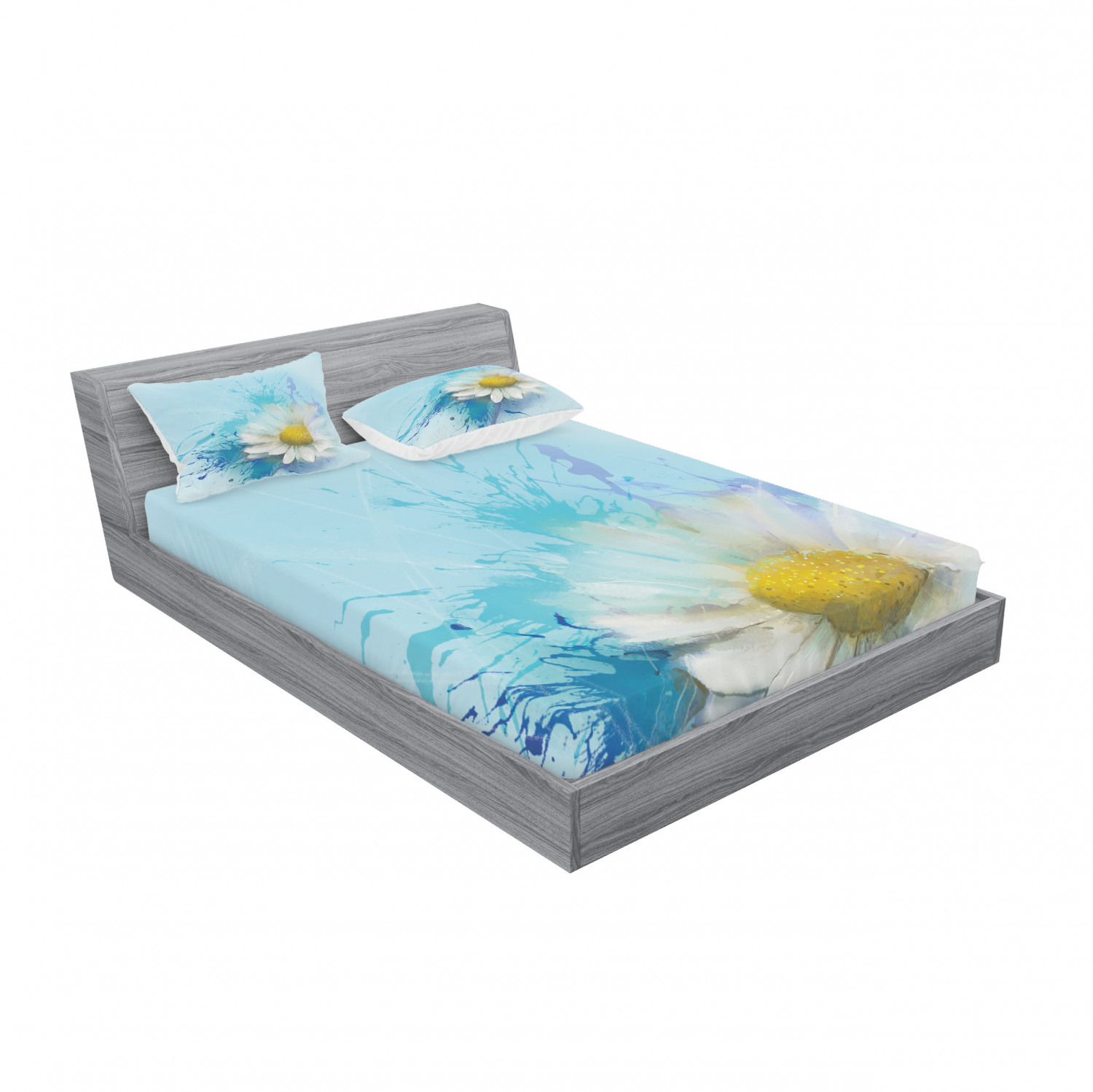 Ambesonne Floral Vintage Fitted Sheet Pillow Sham Set Bedding Decor in 4 Sizes - Picture 152 of 244