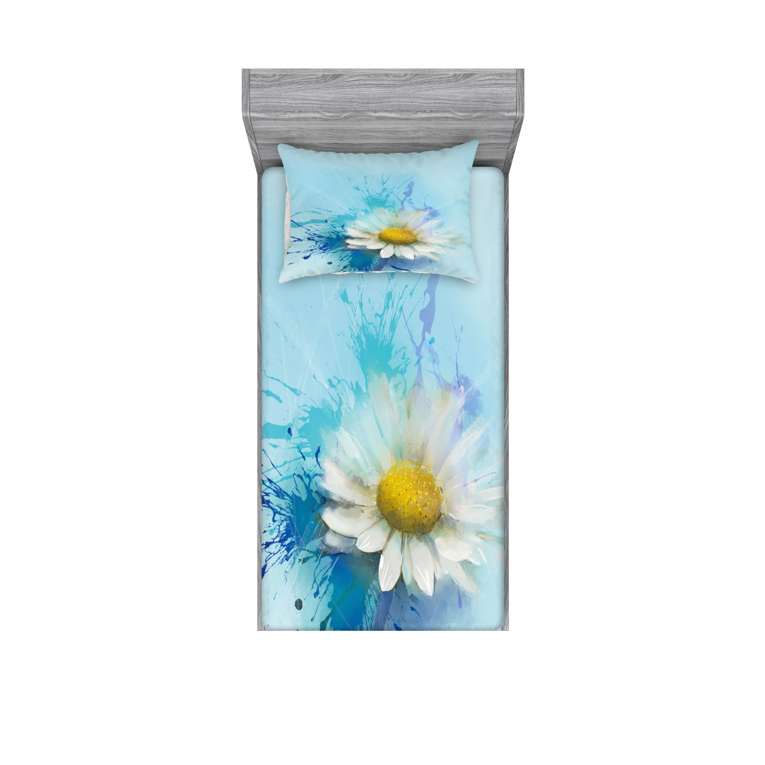 Ambesonne Floral Vintage Fitted Sheet Pillow Sham Set Bedding Decor in 4 Sizes - Picture 149 of 244