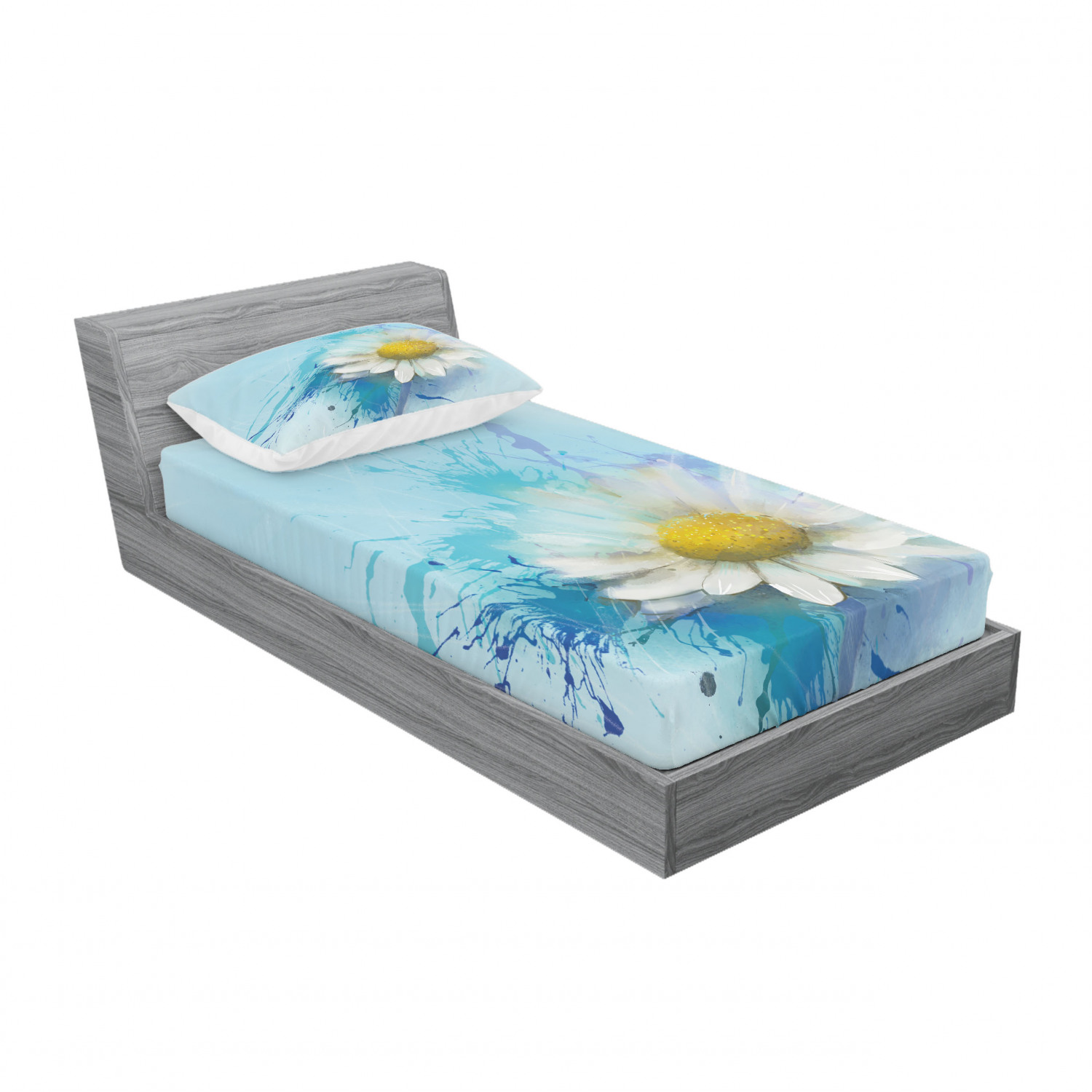 Ambesonne Floral Vintage Fitted Sheet Pillow Sham Set Bedding Decor in 4 Sizes - Picture 150 of 244