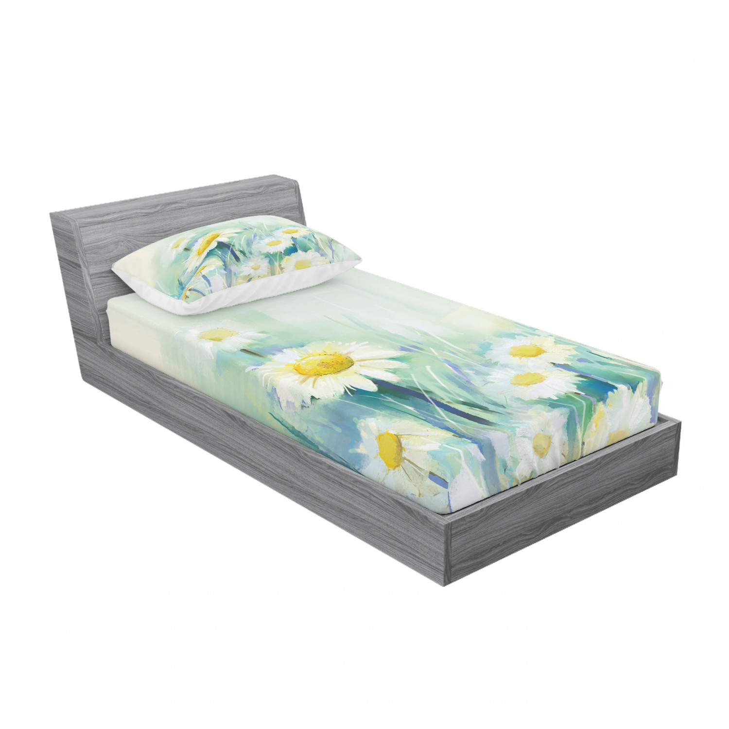 Ambesonne Floral Vintage Fitted Sheet Pillow Sham Set Bedding Decor in 4 Sizes - Picture 58 of 244