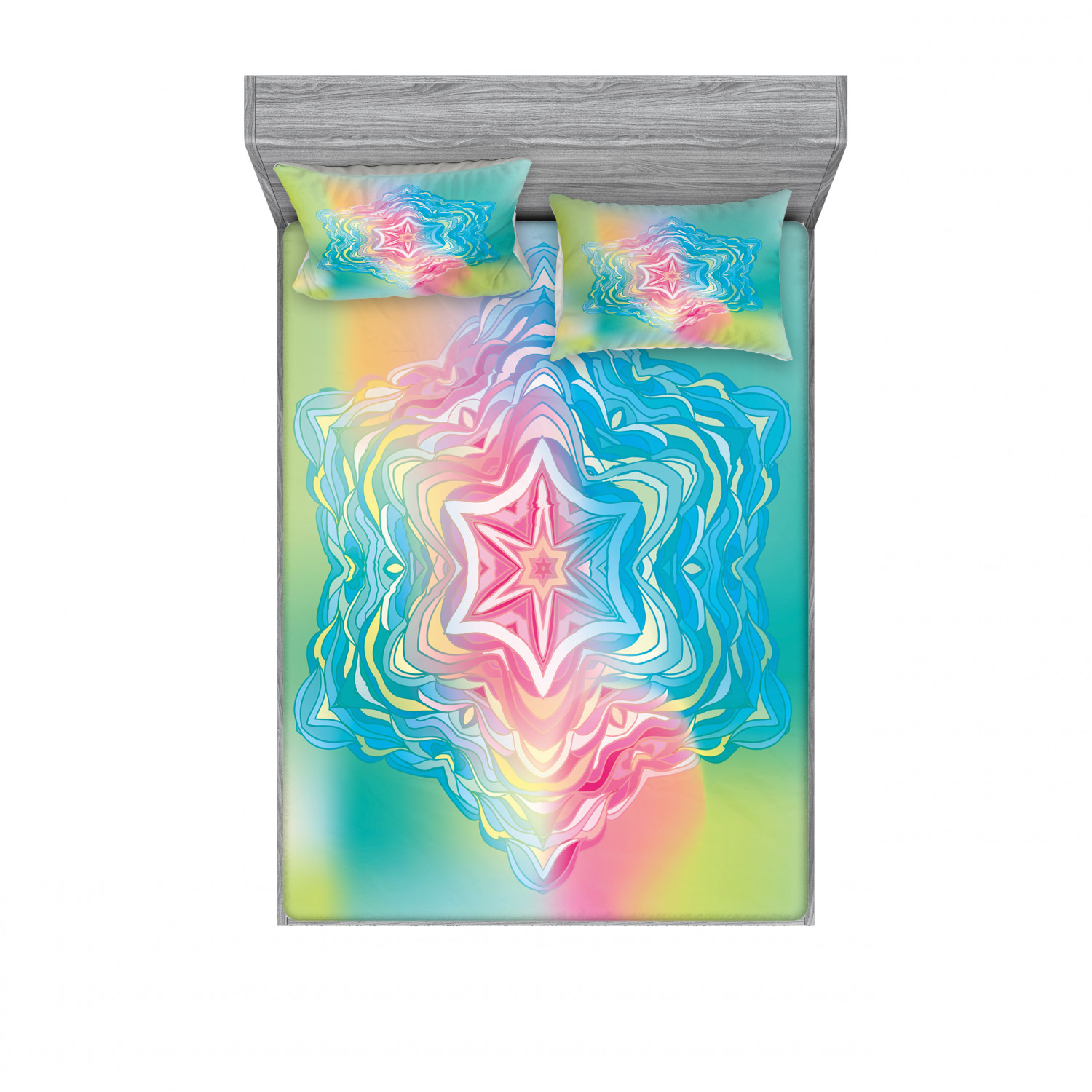 Ambesonne Floral Vintage Fitted Sheet Pillow Sham Set Bedding Decor in 4 Sizes - Picture 83 of 244