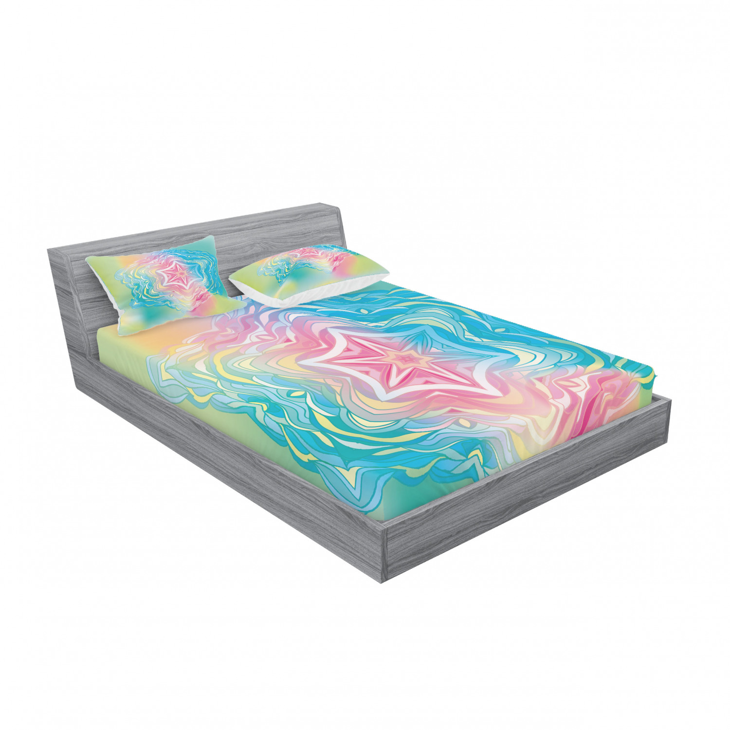 Ambesonne Floral Vintage Fitted Sheet Pillow Sham Set Bedding Decor in 4 Sizes - Picture 84 of 244