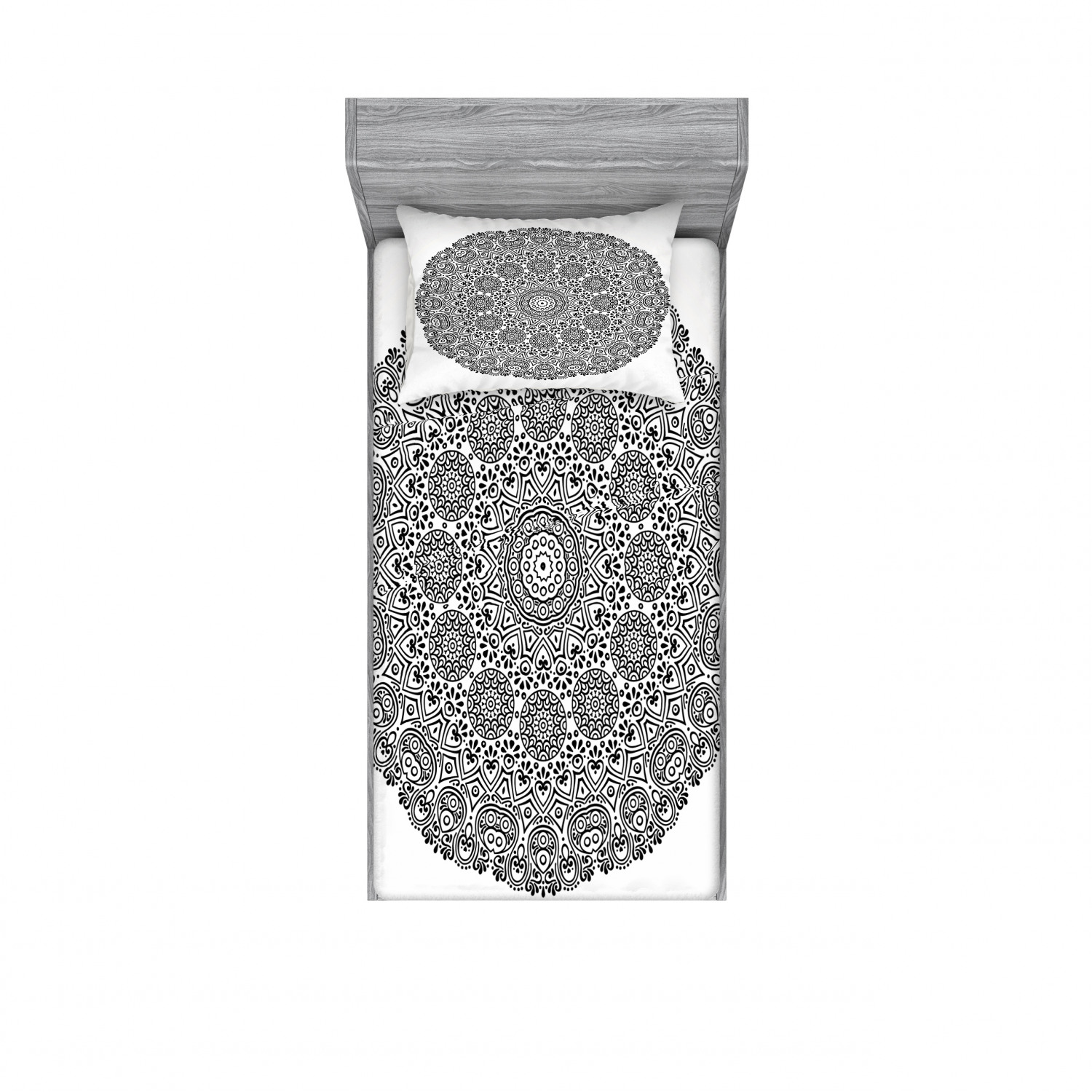 Ambesonne Floral Vintage Fitted Sheet Pillow Sham Set Bedding Decor in 4 Sizes - Picture 129 of 244