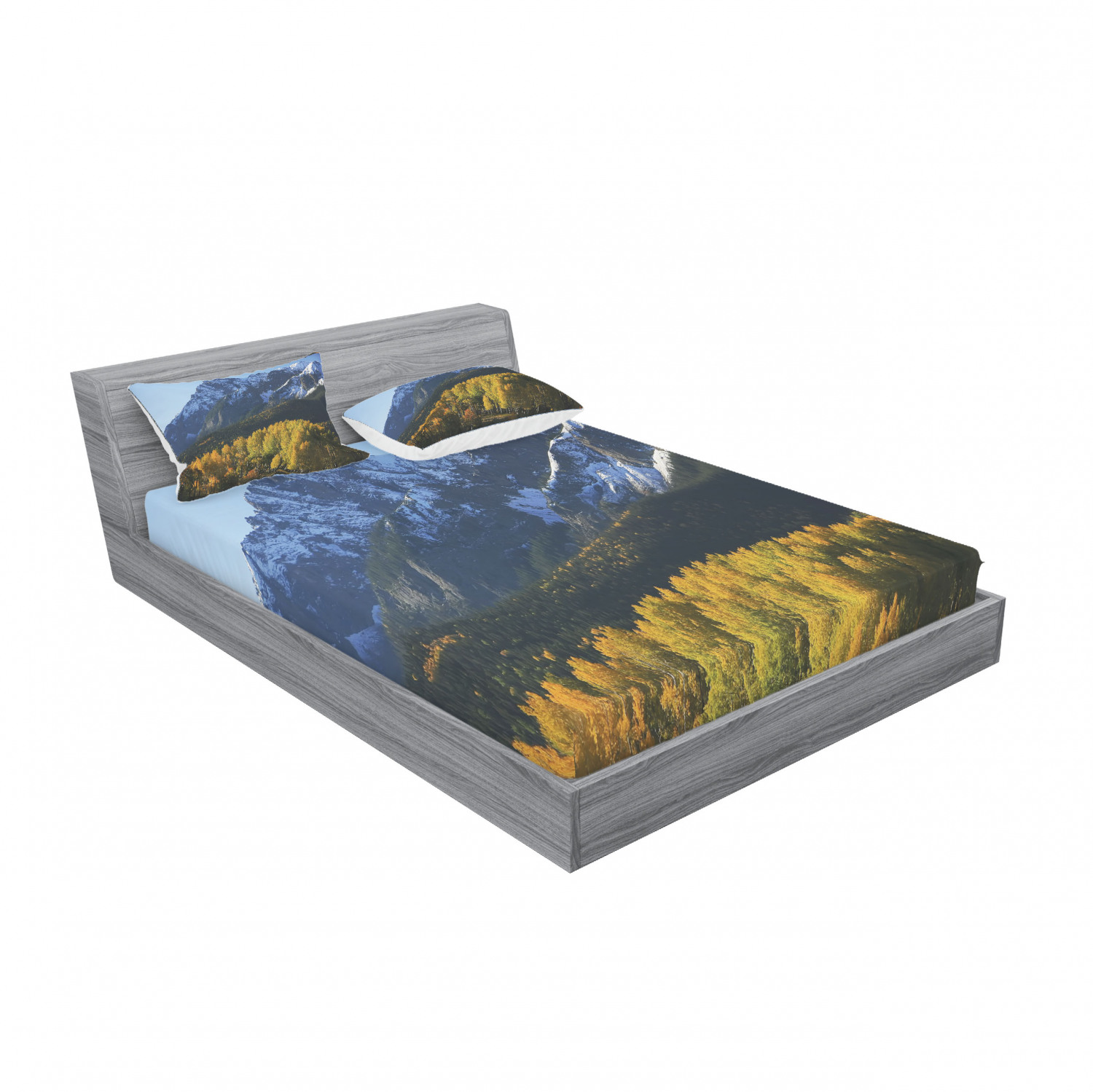 Ambesonne Landscape Floral Fitted Sheet Pillow Sham Set Bedding Decor in 4 Sizes - Picture 48 of 244
