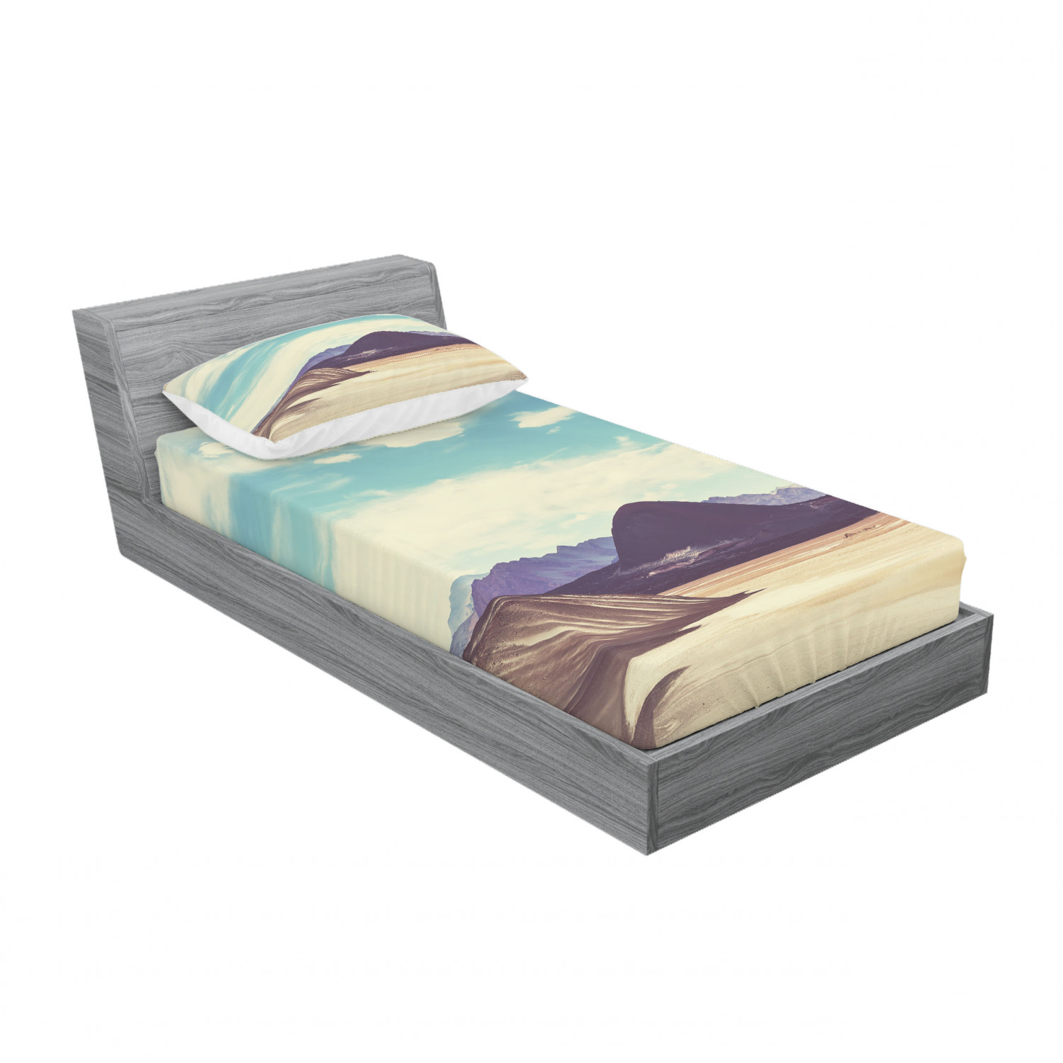 Ambesonne Landscape Floral Fitted Sheet Pillow Sham Set Bedding Decor in 4 Sizes - Picture 30 of 244